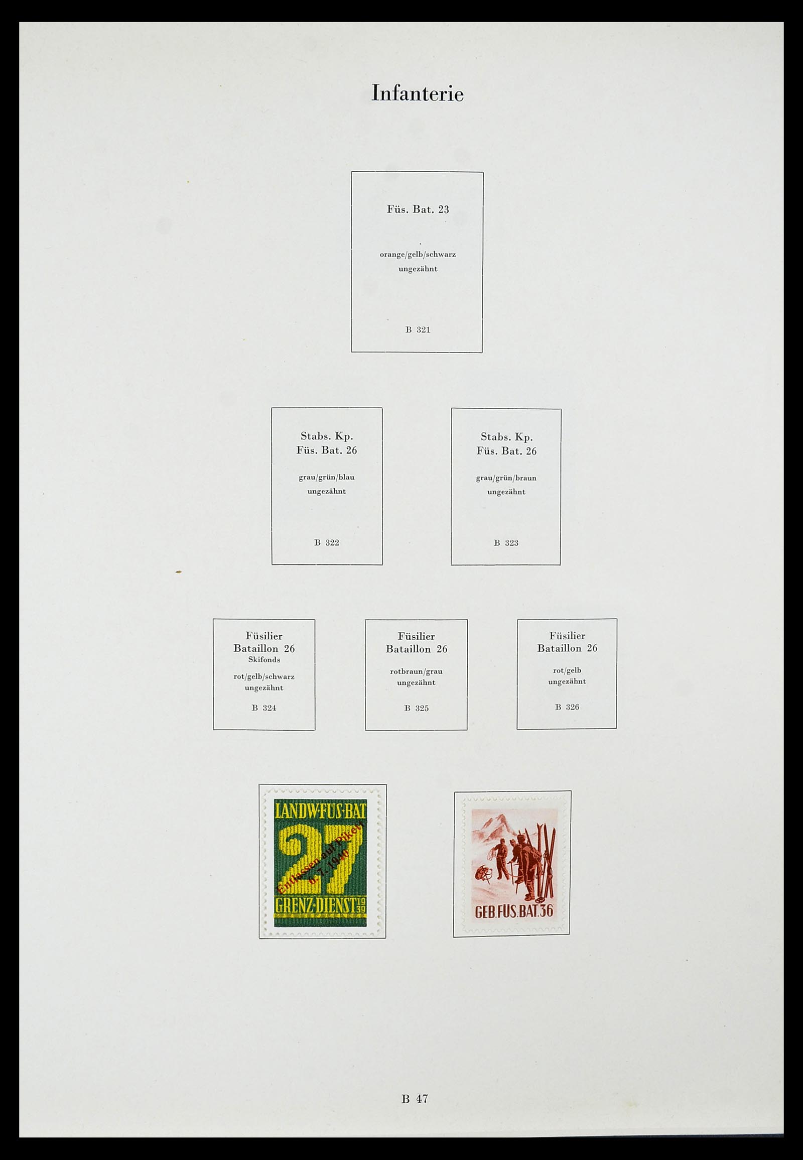 34234 072 - Postzegelverzameling 34234 Zwitserland soldatenzegels 1939-1945.