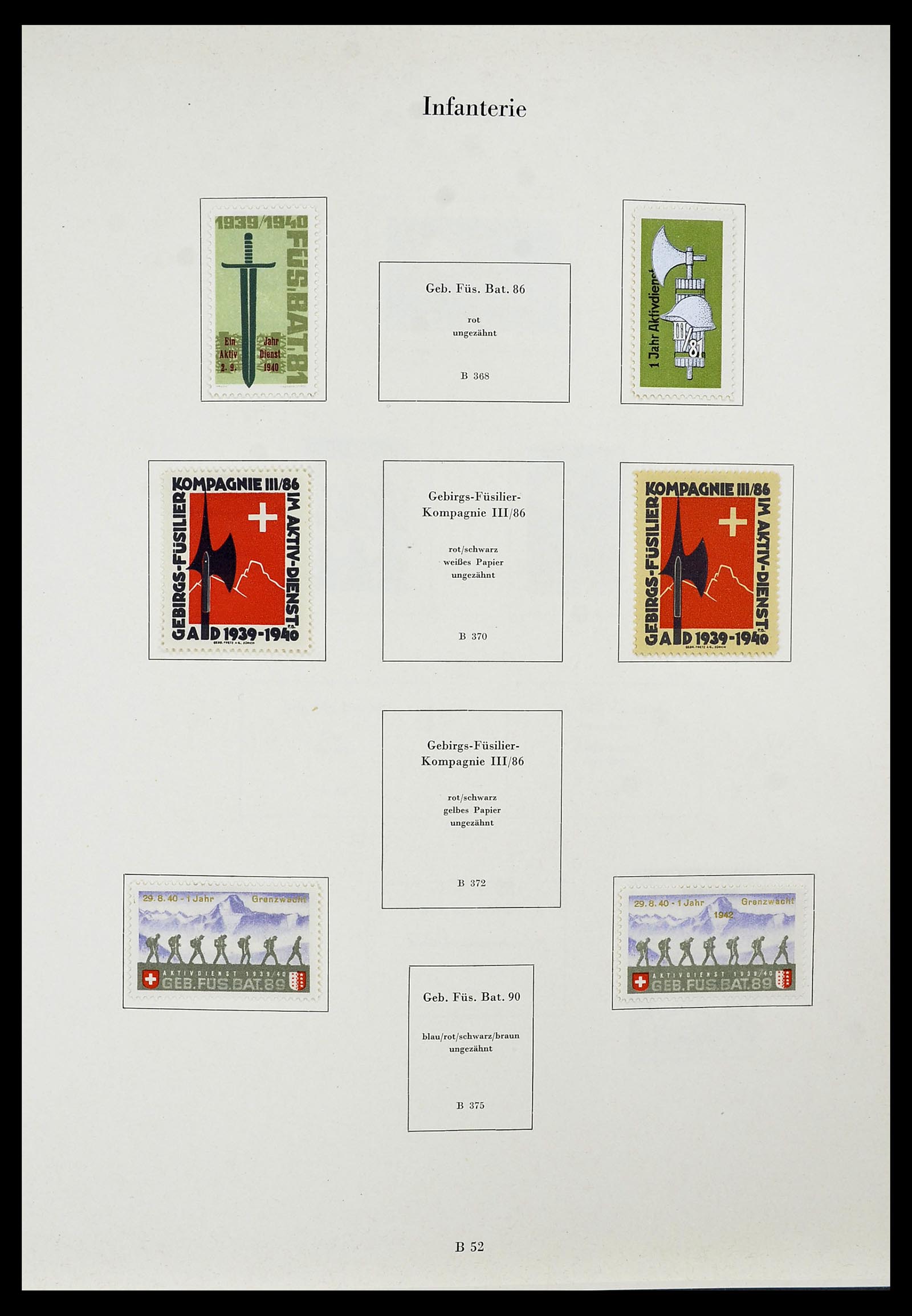 34234 077 - Postzegelverzameling 34234 Zwitserland soldatenzegels 1939-1945.