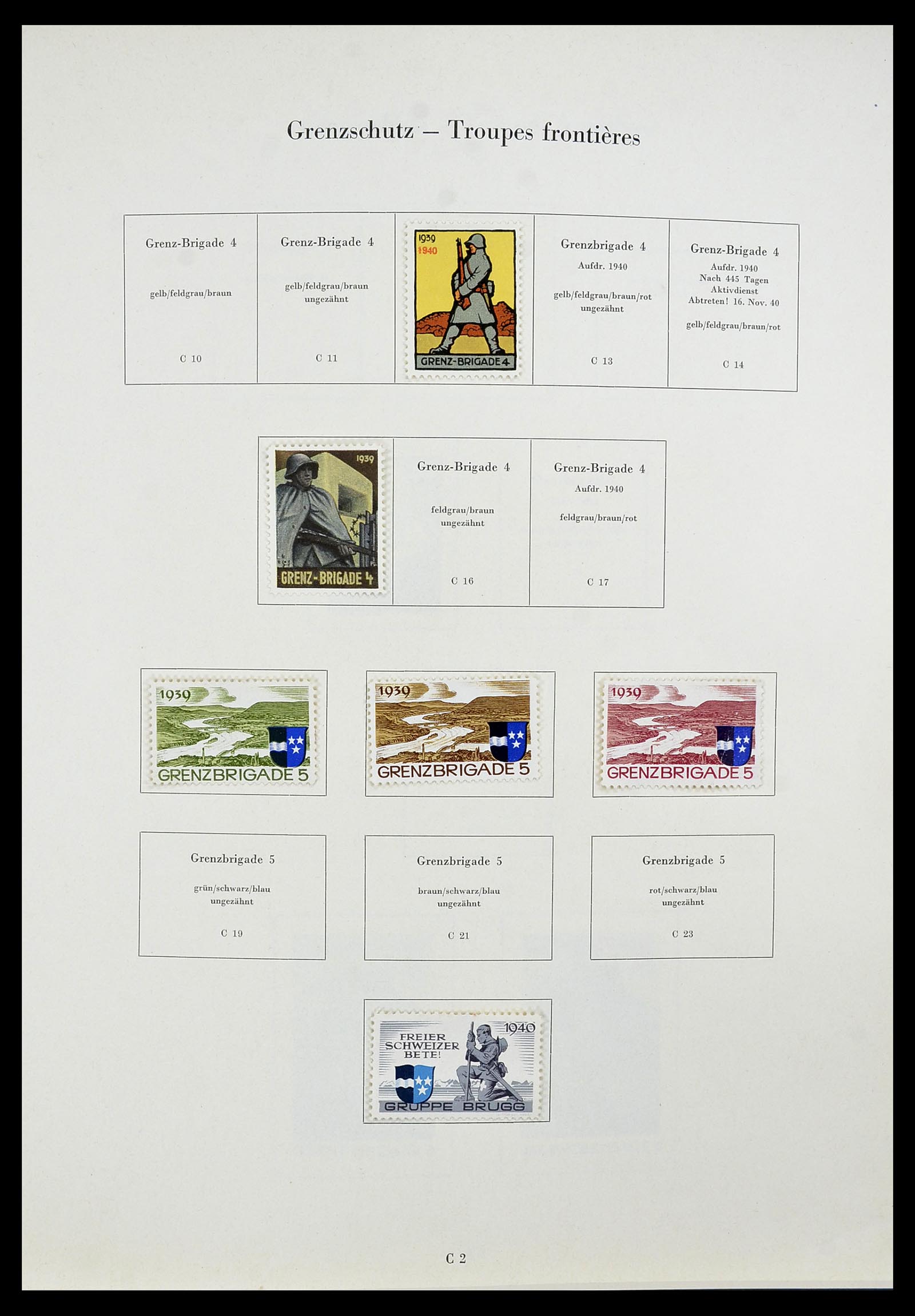 34234 087 - Postzegelverzameling 34234 Zwitserland soldatenzegels 1939-1945.