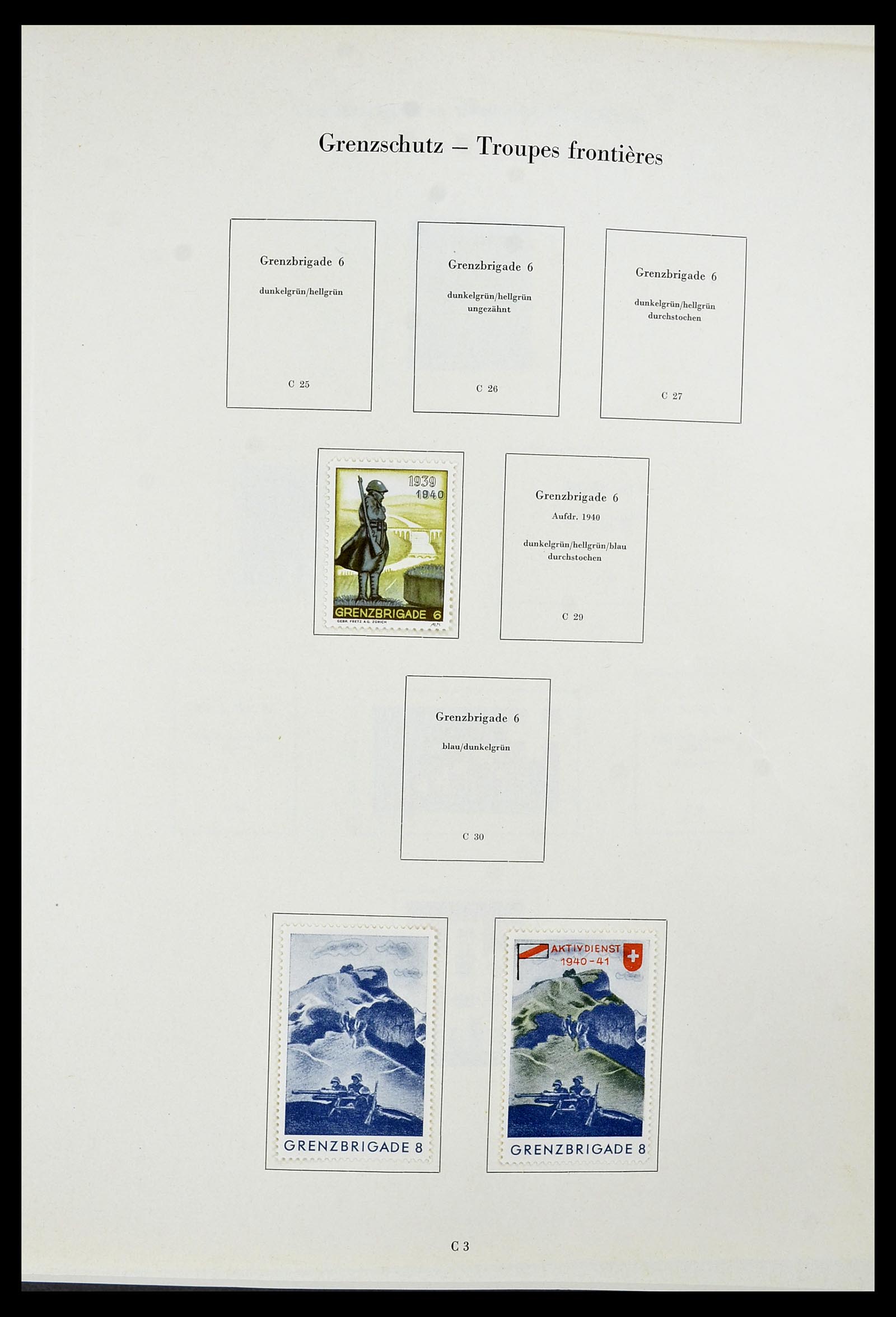 34234 088 - Postzegelverzameling 34234 Zwitserland soldatenzegels 1939-1945.