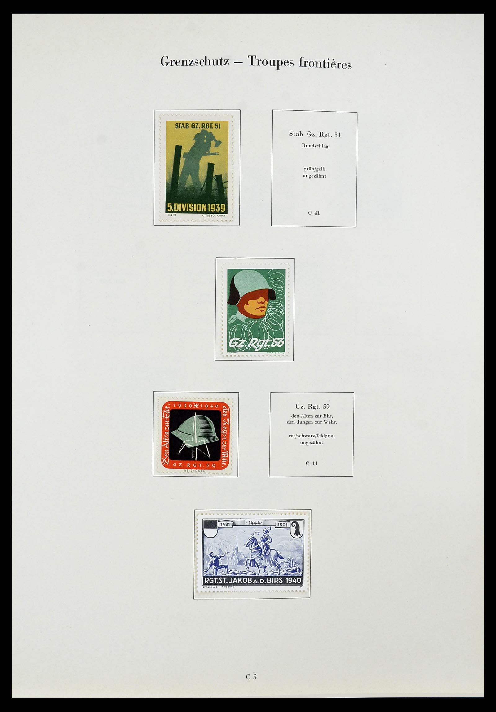 34234 090 - Postzegelverzameling 34234 Zwitserland soldatenzegels 1939-1945.