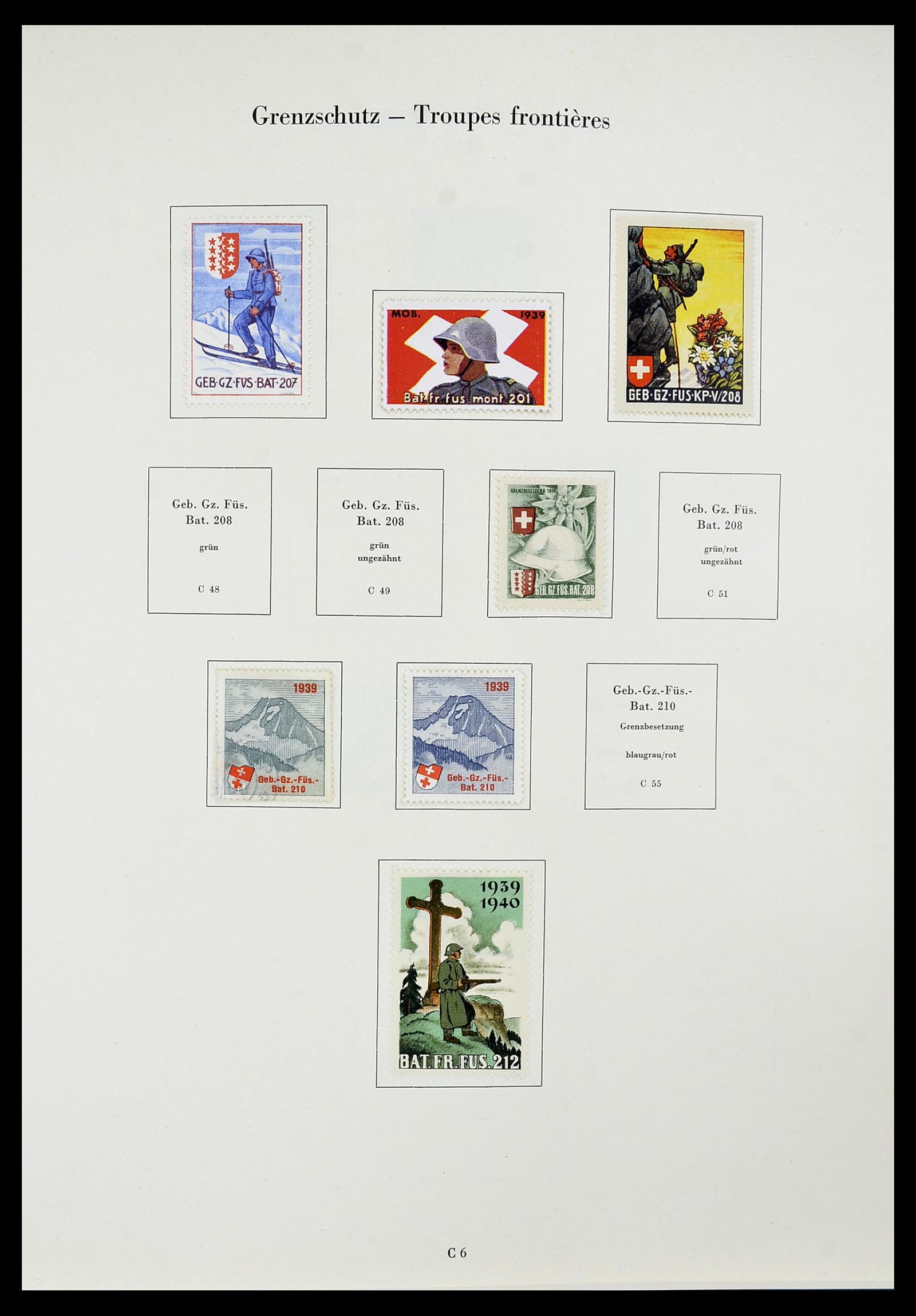 34234 091 - Postzegelverzameling 34234 Zwitserland soldatenzegels 1939-1945.