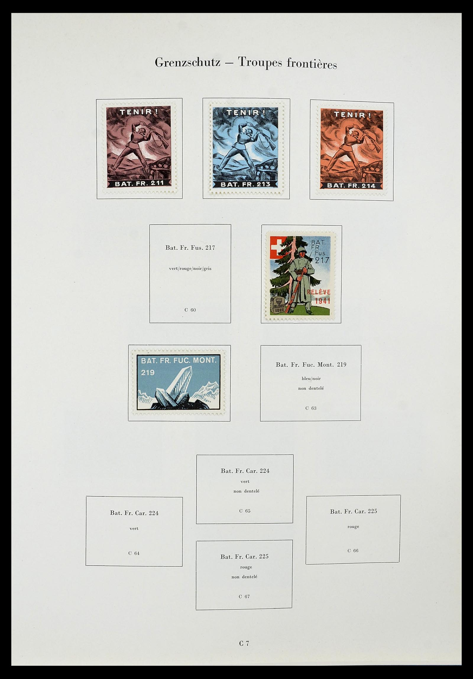 34234 092 - Postzegelverzameling 34234 Zwitserland soldatenzegels 1939-1945.