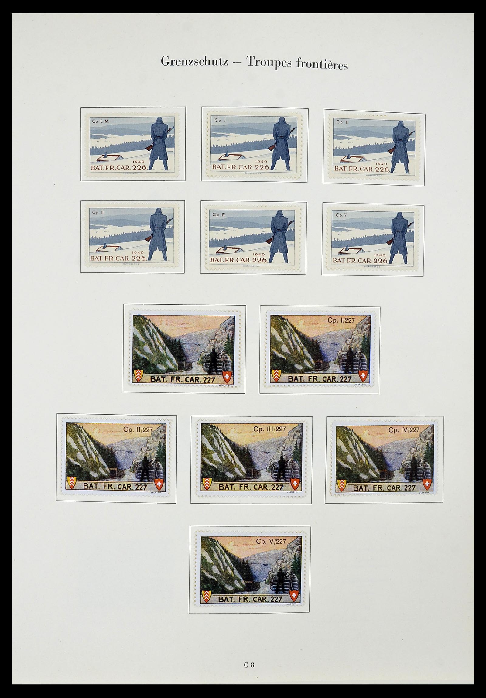 34234 093 - Stamp collection 34234 Switzerland soldier stamps 1939-1945.