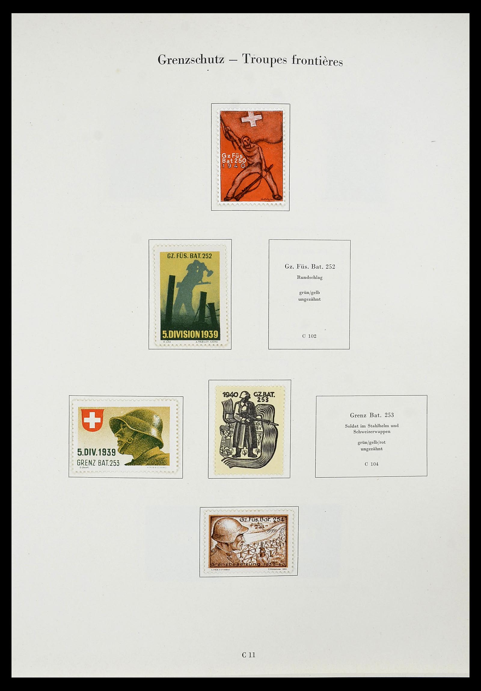 34234 096 - Postzegelverzameling 34234 Zwitserland soldatenzegels 1939-1945.