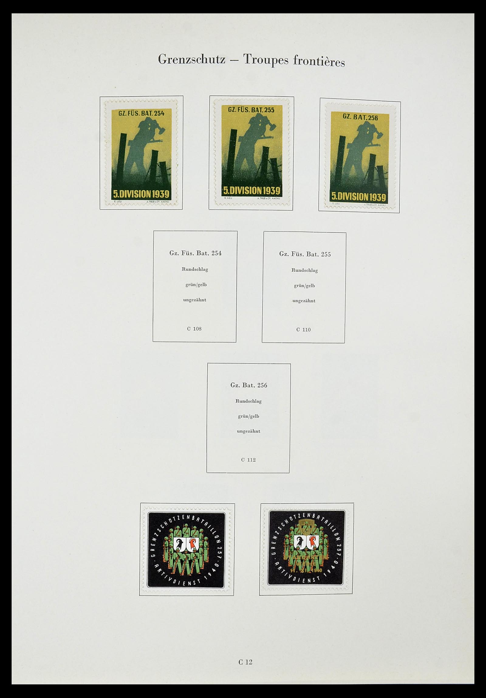 34234 097 - Postzegelverzameling 34234 Zwitserland soldatenzegels 1939-1945.