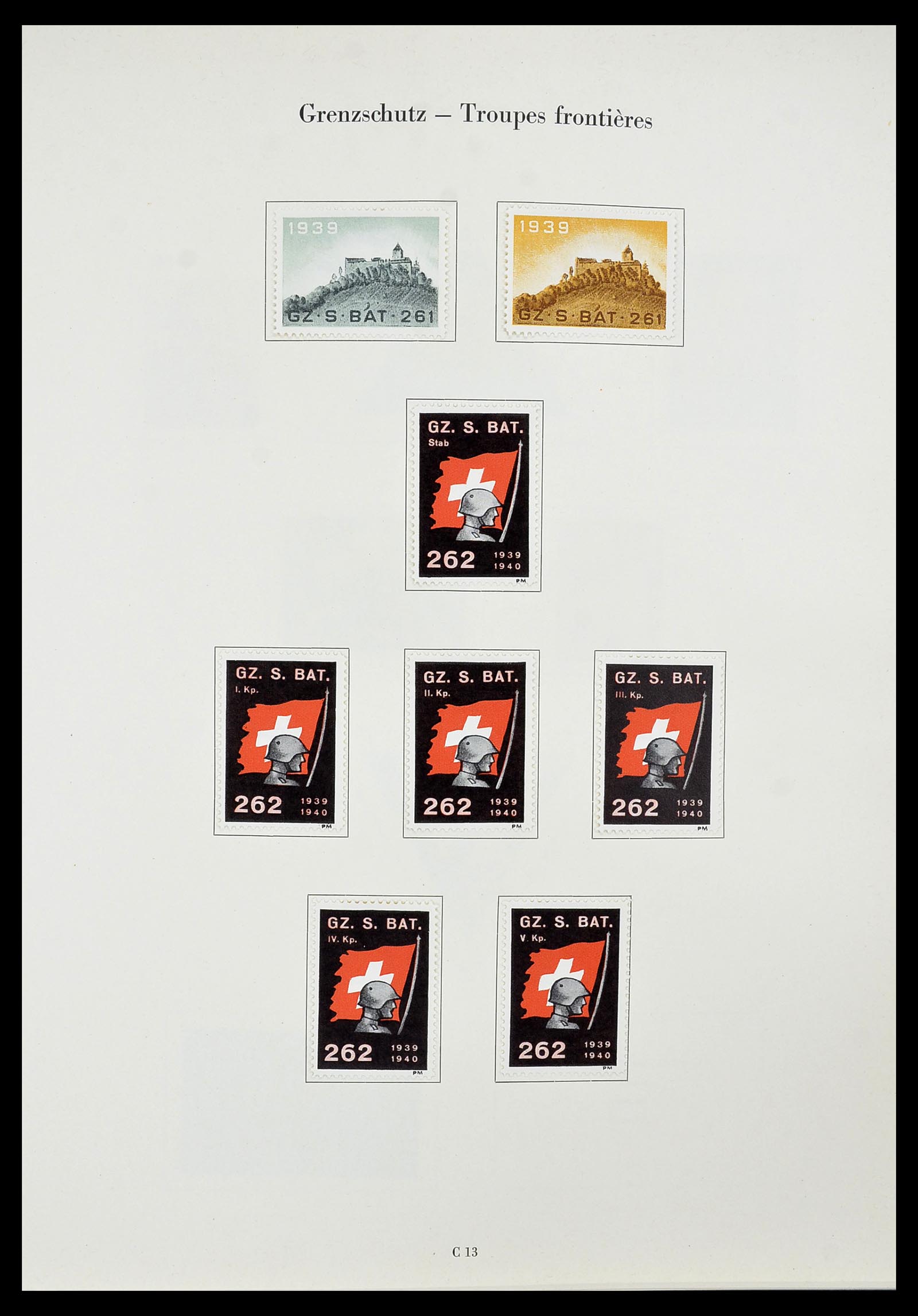 34234 098 - Postzegelverzameling 34234 Zwitserland soldatenzegels 1939-1945.