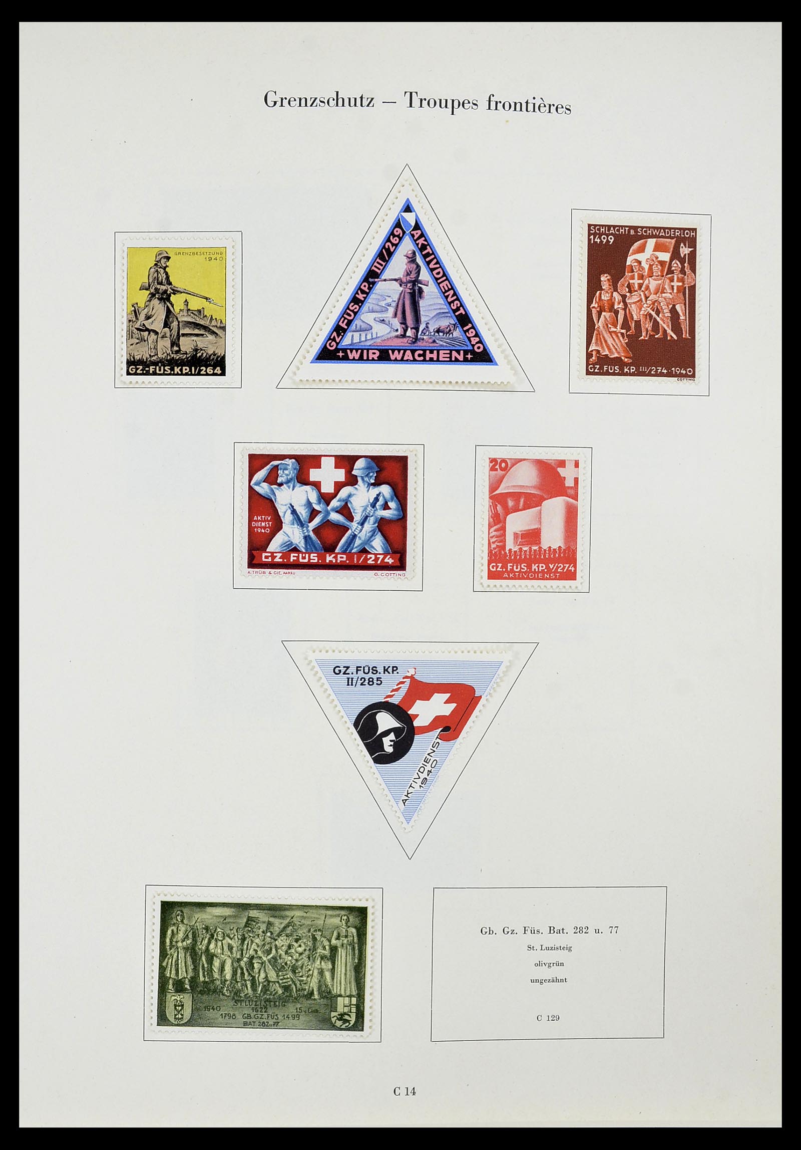 34234 099 - Postzegelverzameling 34234 Zwitserland soldatenzegels 1939-1945.