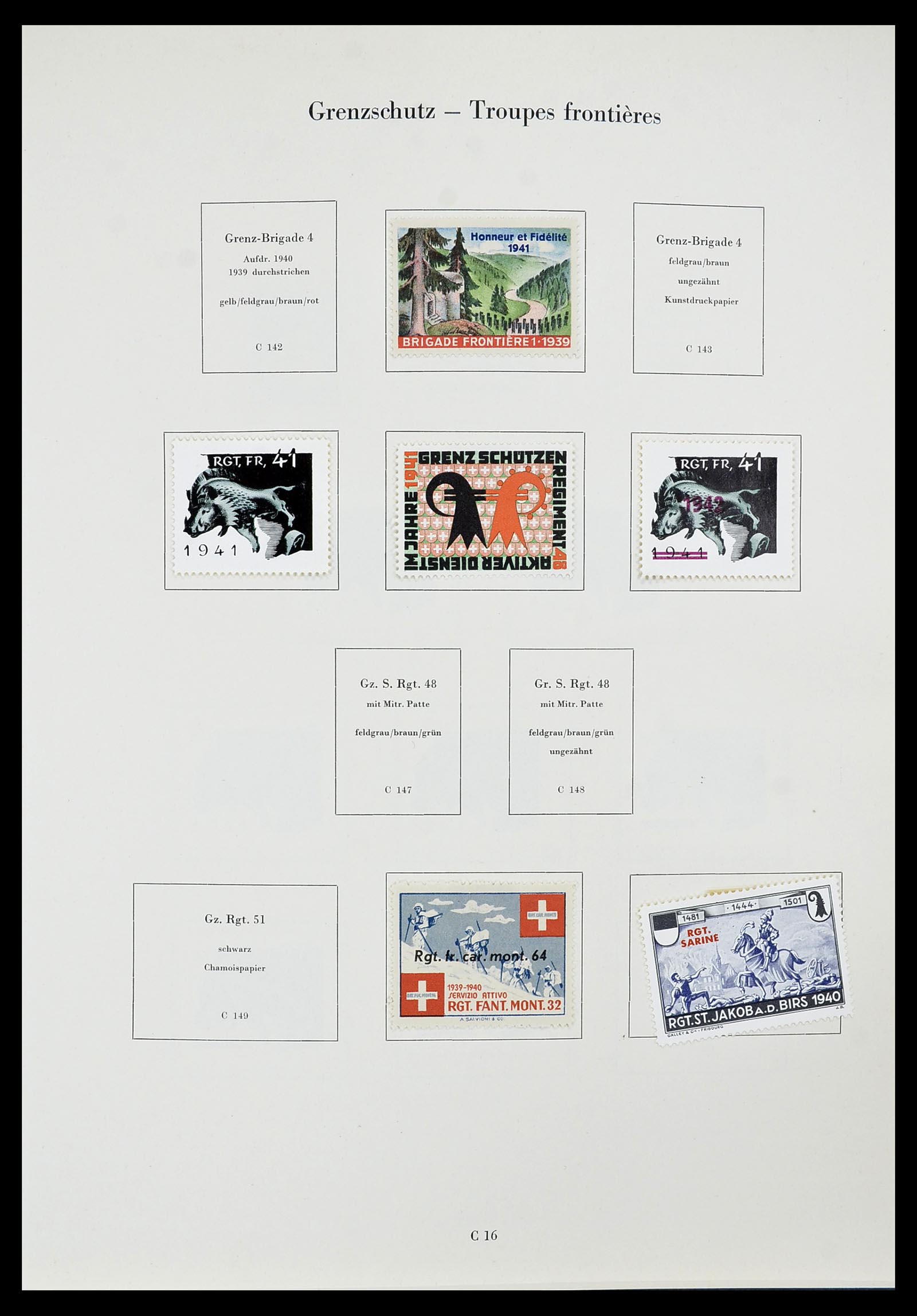 34234 100 - Postzegelverzameling 34234 Zwitserland soldatenzegels 1939-1945.