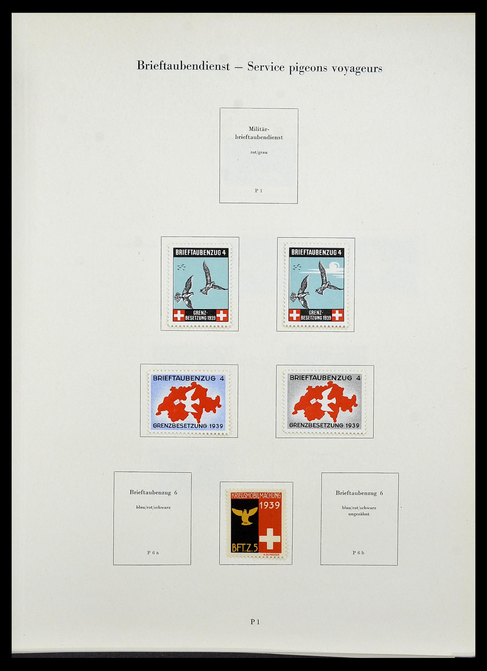 34234 283 - Postzegelverzameling 34234 Zwitserland soldatenzegels 1939-1945.