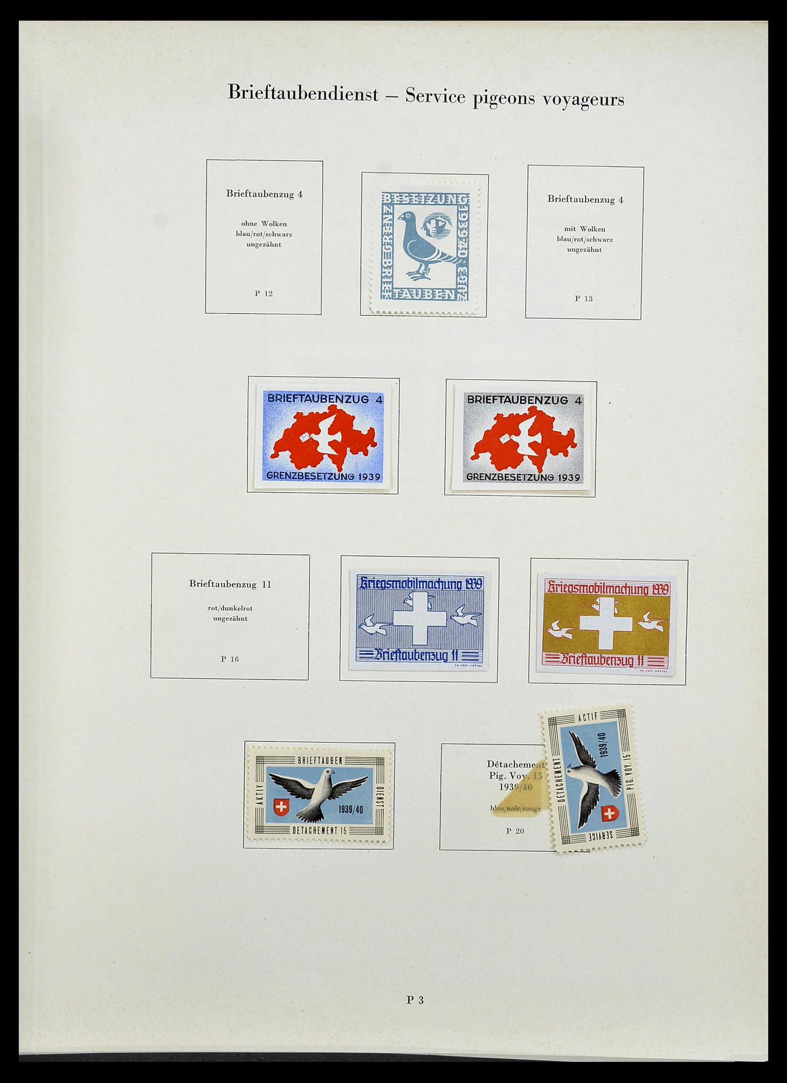 34234 285 - Postzegelverzameling 34234 Zwitserland soldatenzegels 1939-1945.