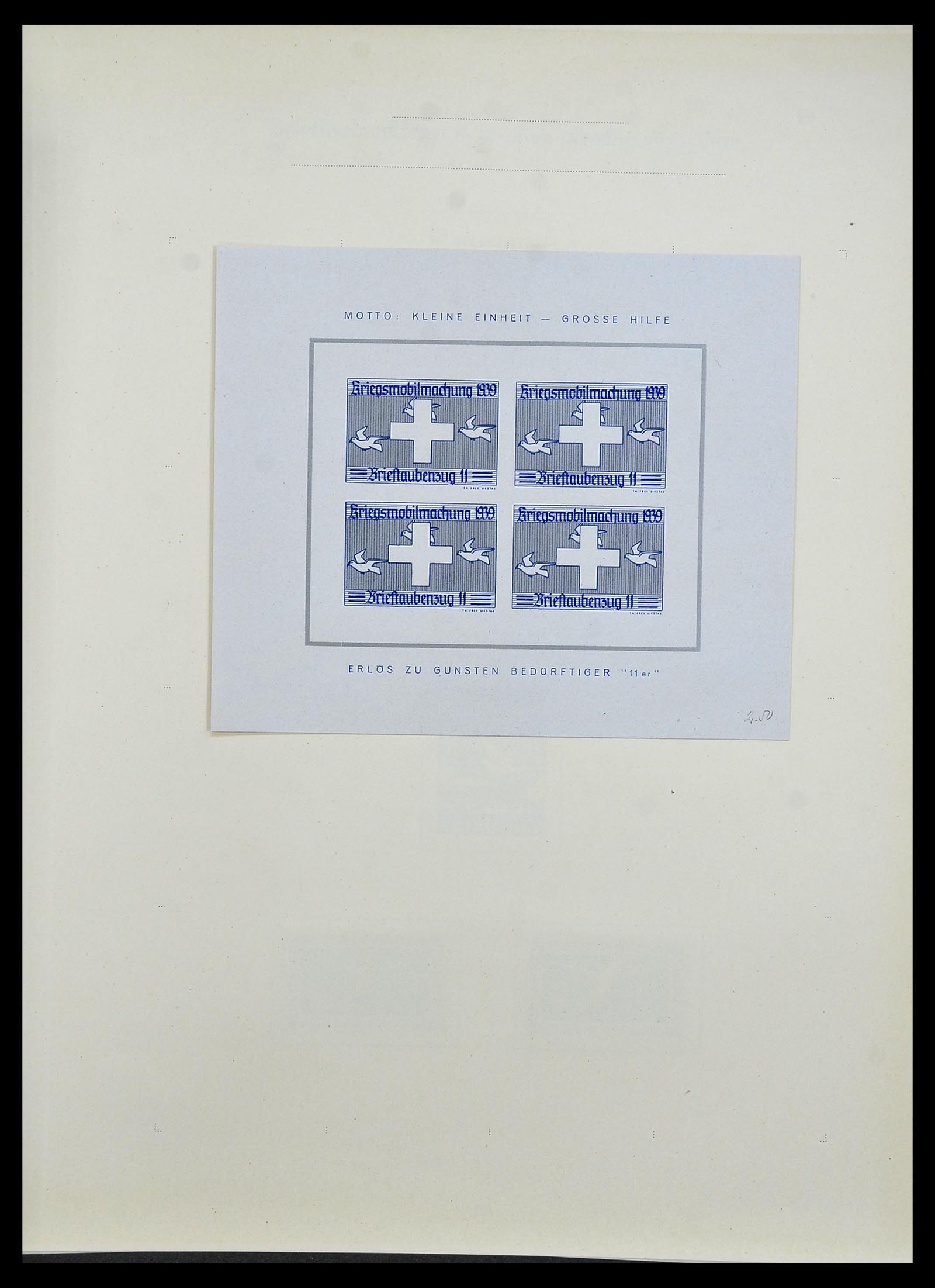 34234 287 - Postzegelverzameling 34234 Zwitserland soldatenzegels 1939-1945.