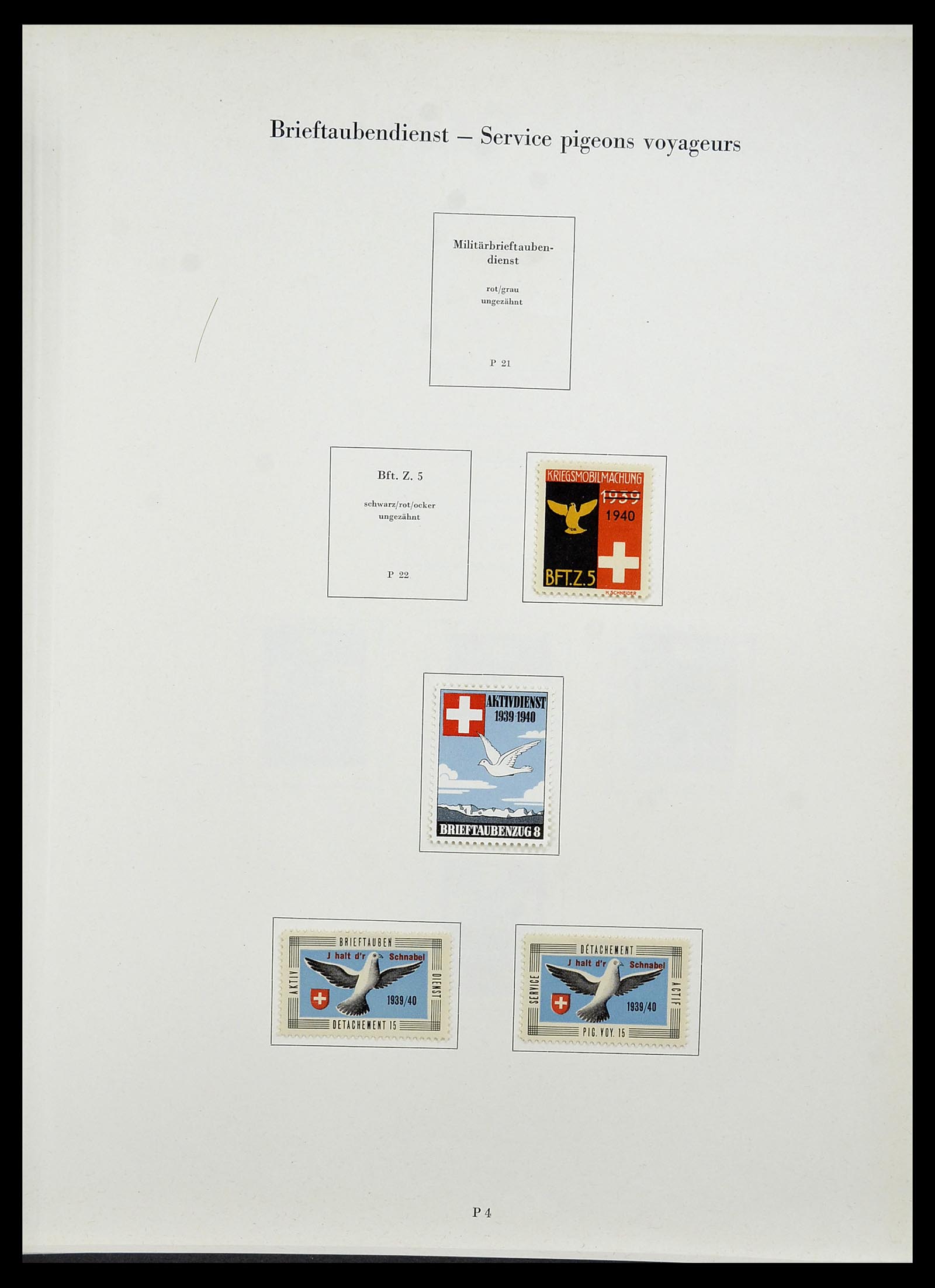 34234 288 - Postzegelverzameling 34234 Zwitserland soldatenzegels 1939-1945.