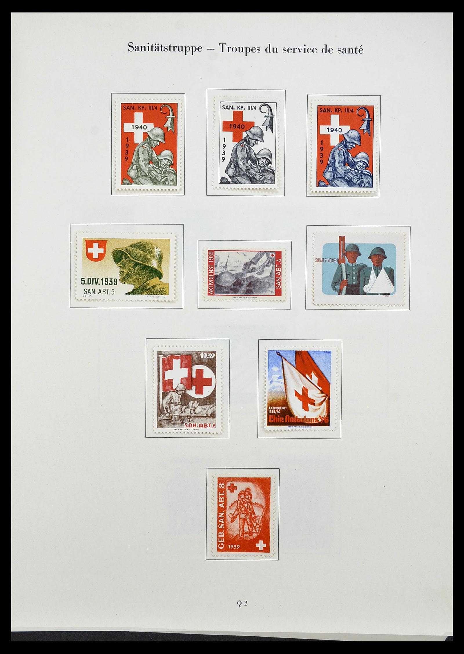 34234 291 - Postzegelverzameling 34234 Zwitserland soldatenzegels 1939-1945.