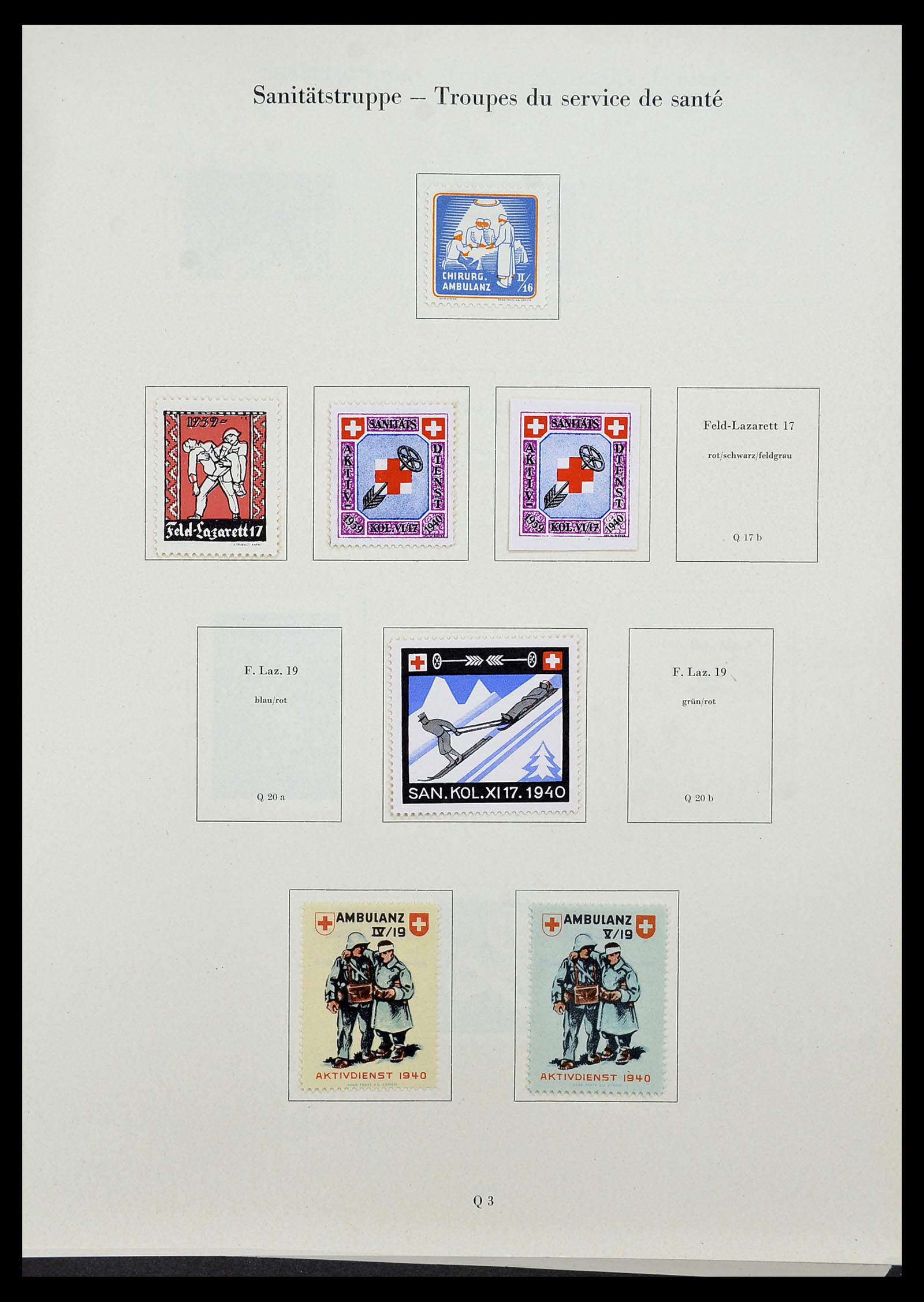 34234 292 - Postzegelverzameling 34234 Zwitserland soldatenzegels 1939-1945.