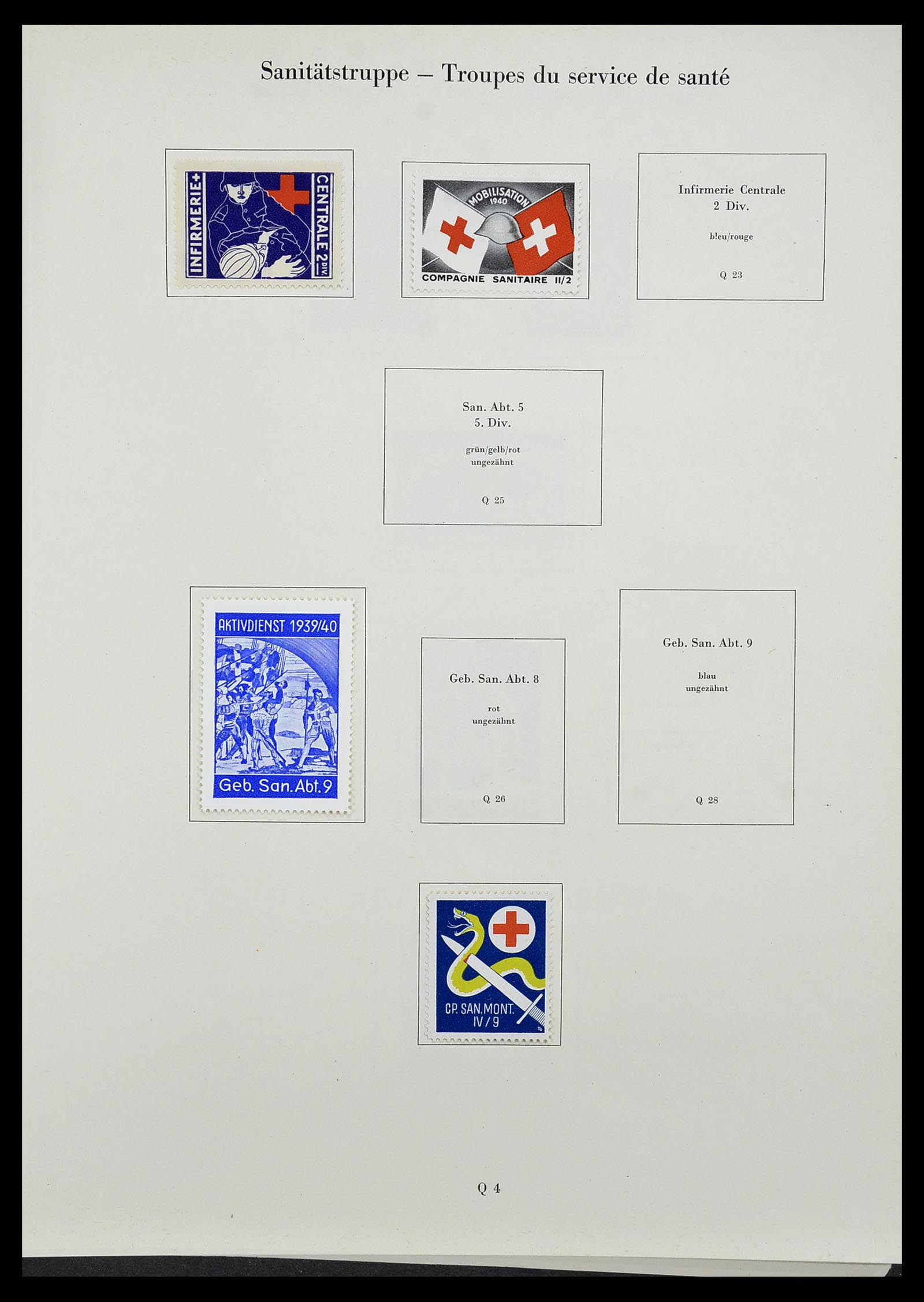 34234 293 - Postzegelverzameling 34234 Zwitserland soldatenzegels 1939-1945.