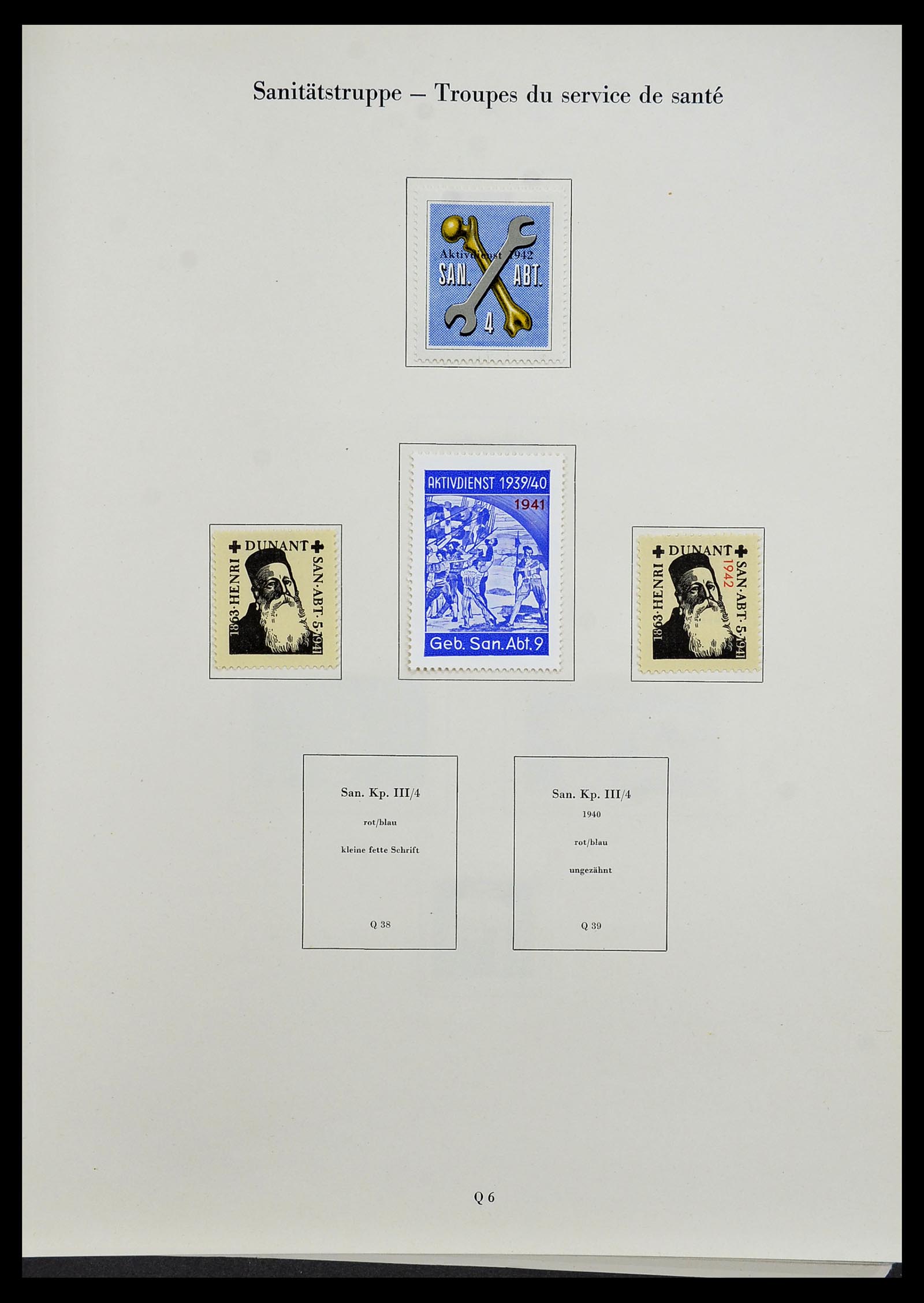 34234 295 - Postzegelverzameling 34234 Zwitserland soldatenzegels 1939-1945.