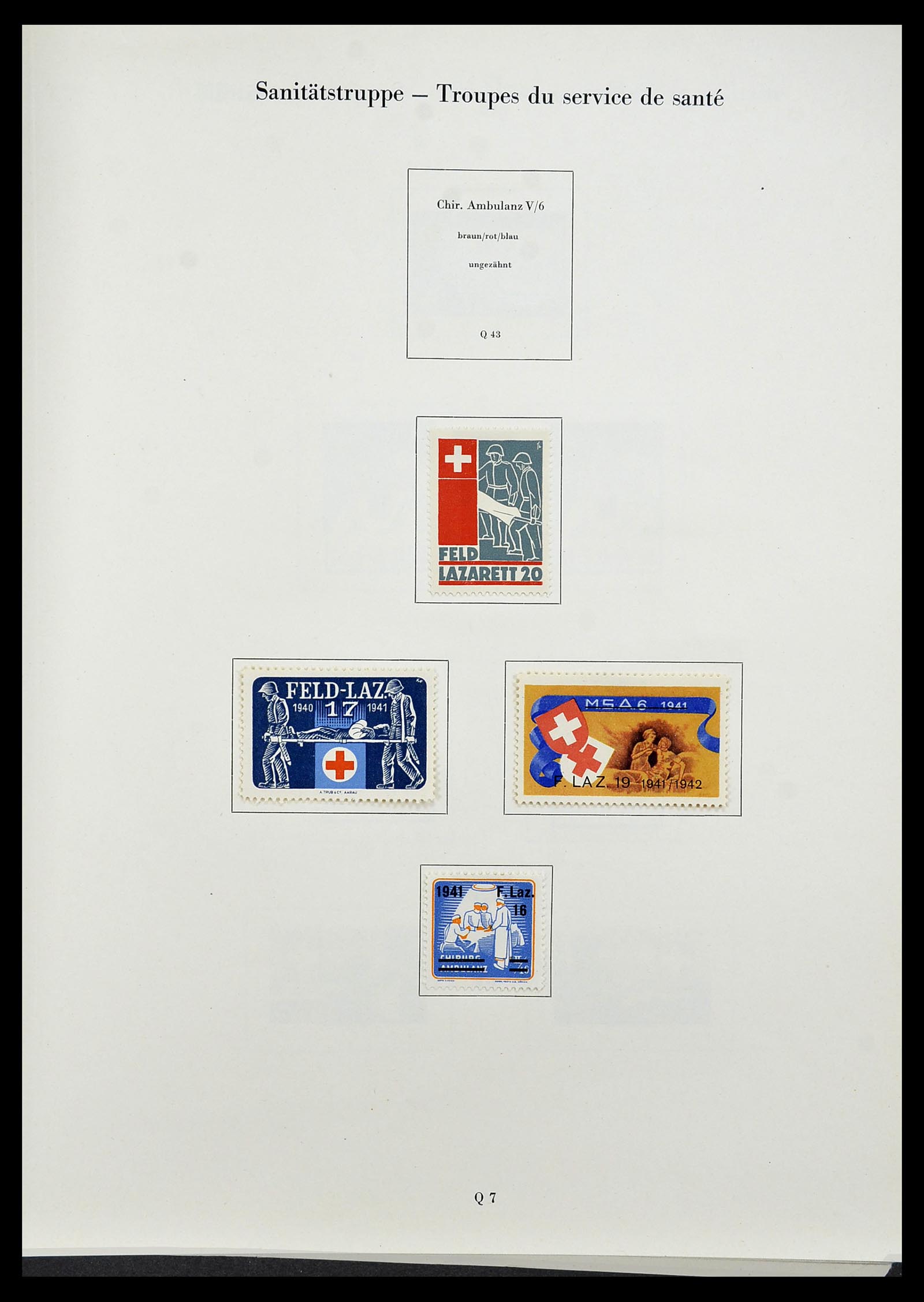 34234 296 - Postzegelverzameling 34234 Zwitserland soldatenzegels 1939-1945.