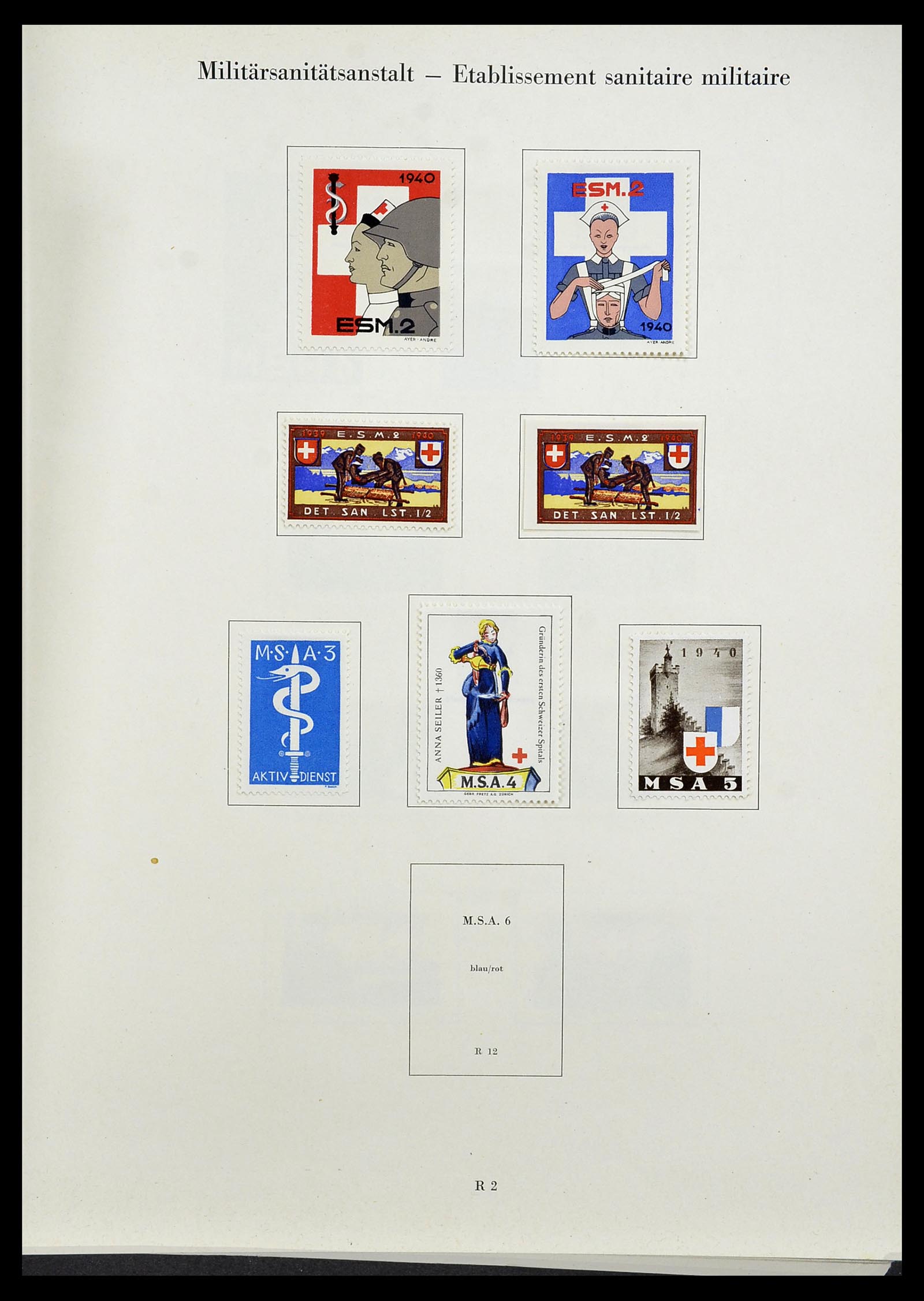 34234 298 - Postzegelverzameling 34234 Zwitserland soldatenzegels 1939-1945.