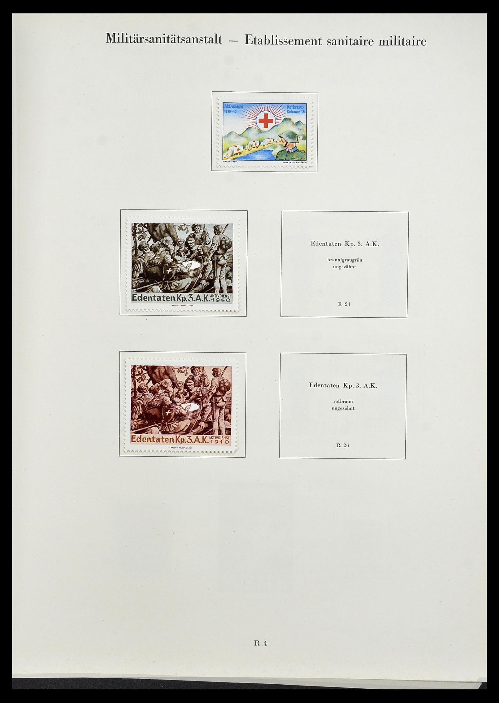 34234 300 - Postzegelverzameling 34234 Zwitserland soldatenzegels 1939-1945.