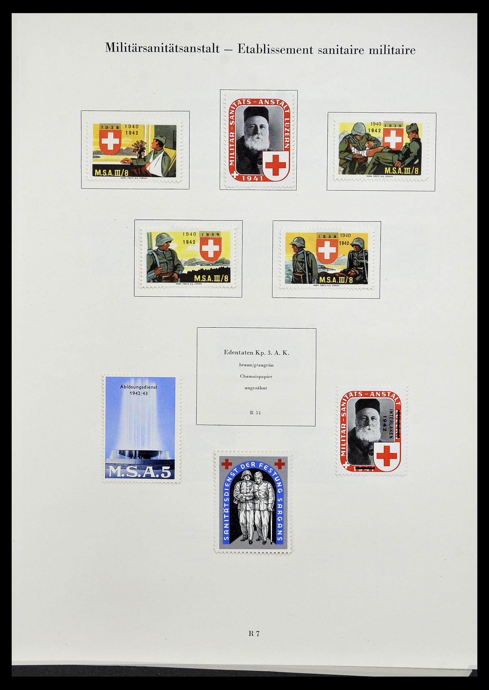 34234 303 - Stamp collection 34234 Switzerland soldier stamps 1939-1945.