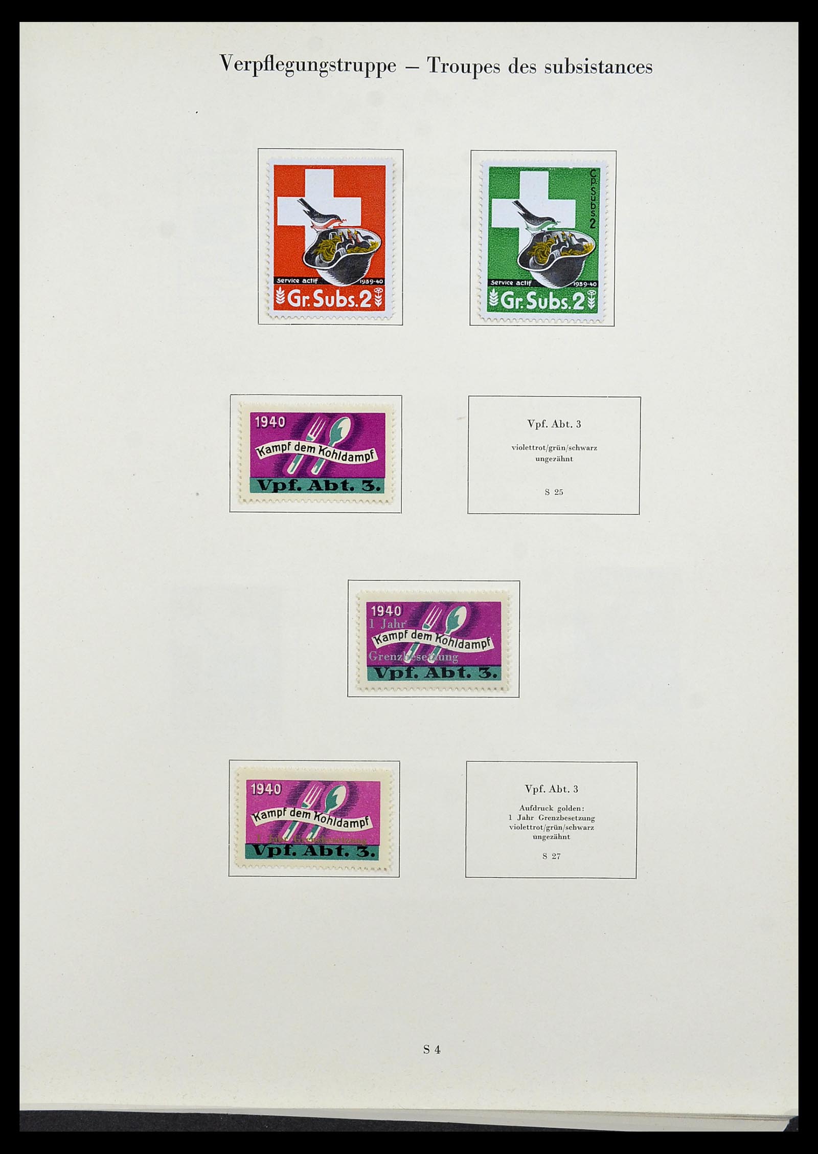 34234 308 - Postzegelverzameling 34234 Zwitserland soldatenzegels 1939-1945.