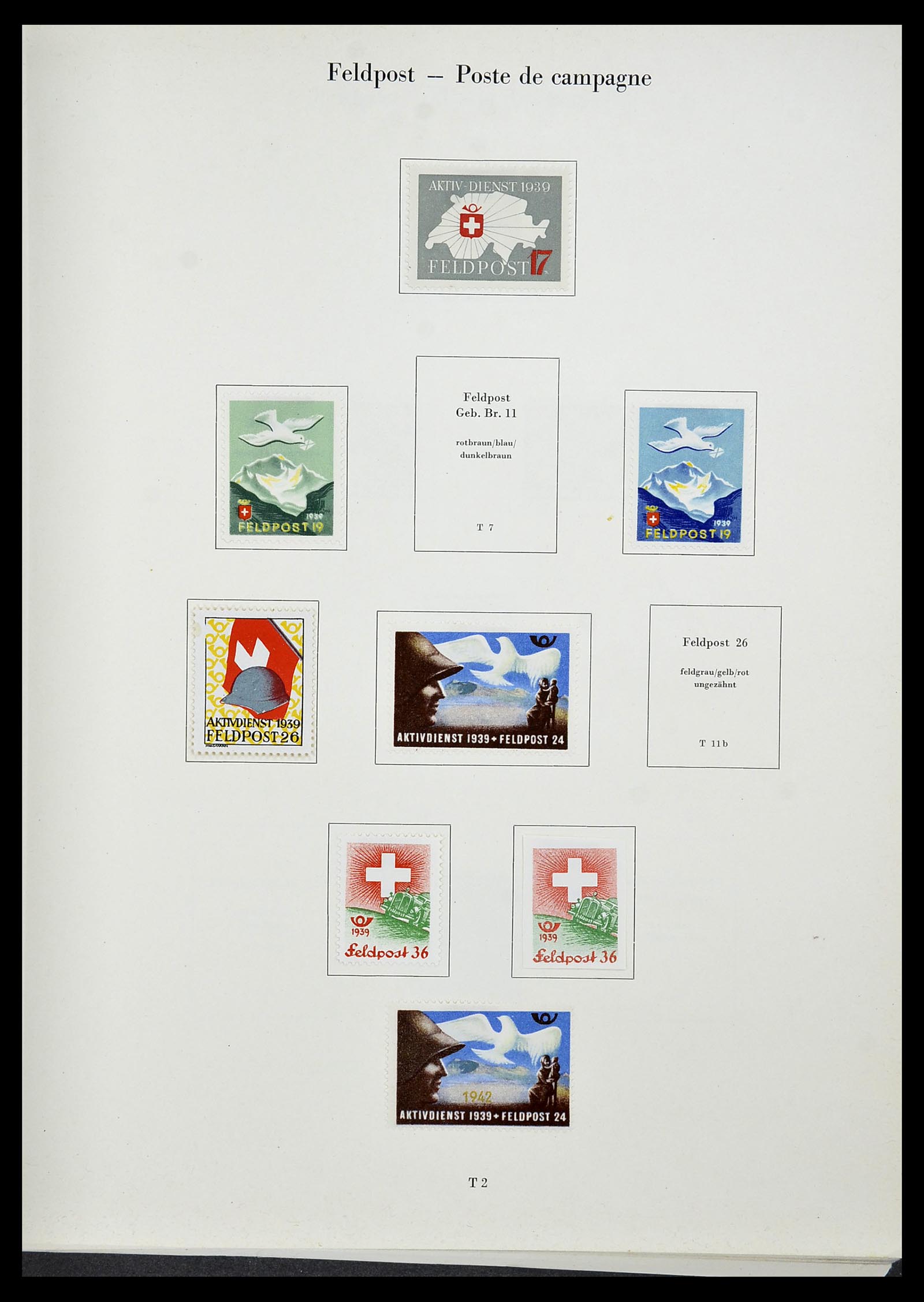 34234 315 - Postzegelverzameling 34234 Zwitserland soldatenzegels 1939-1945.