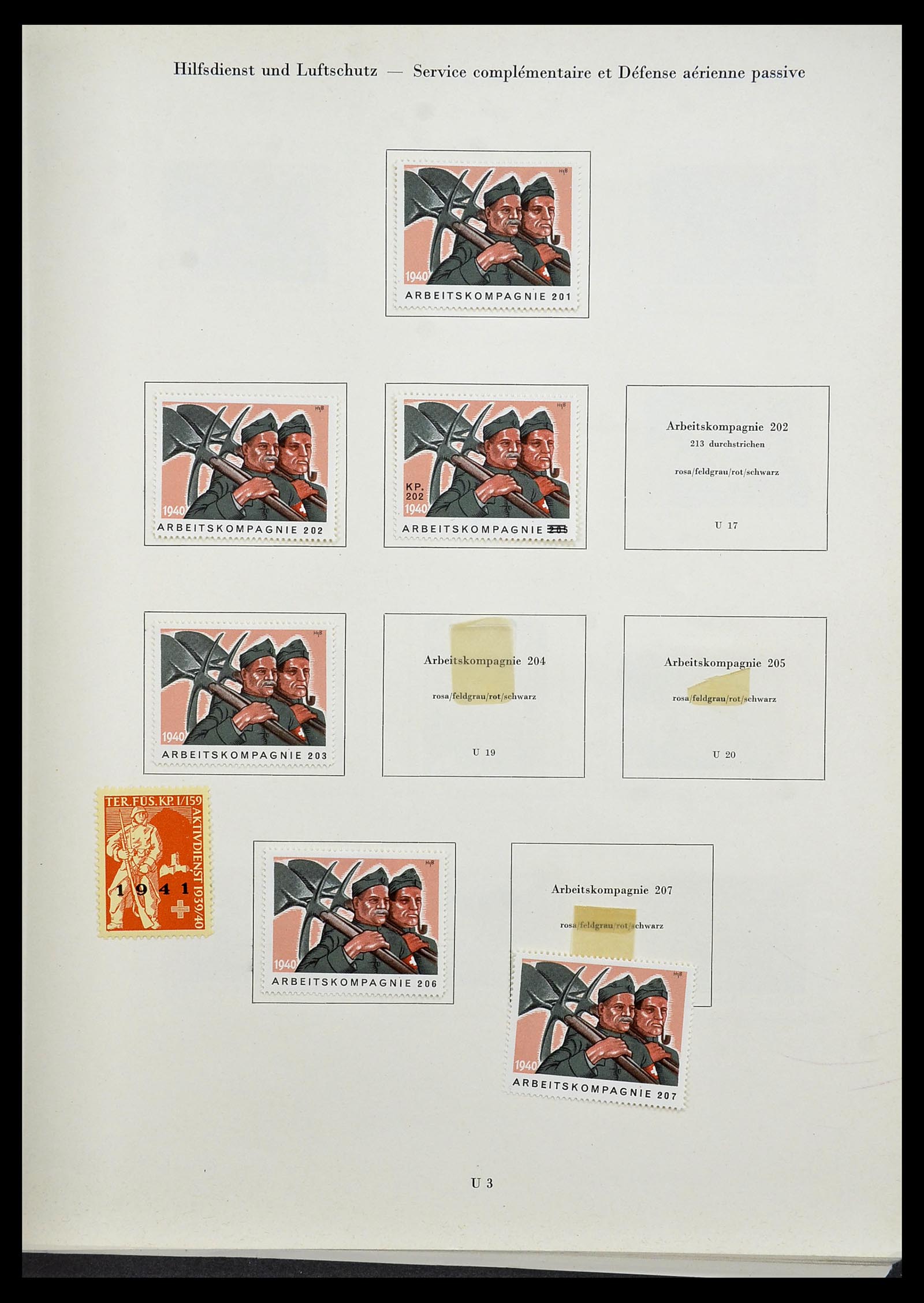 34234 318 - Postzegelverzameling 34234 Zwitserland soldatenzegels 1939-1945.