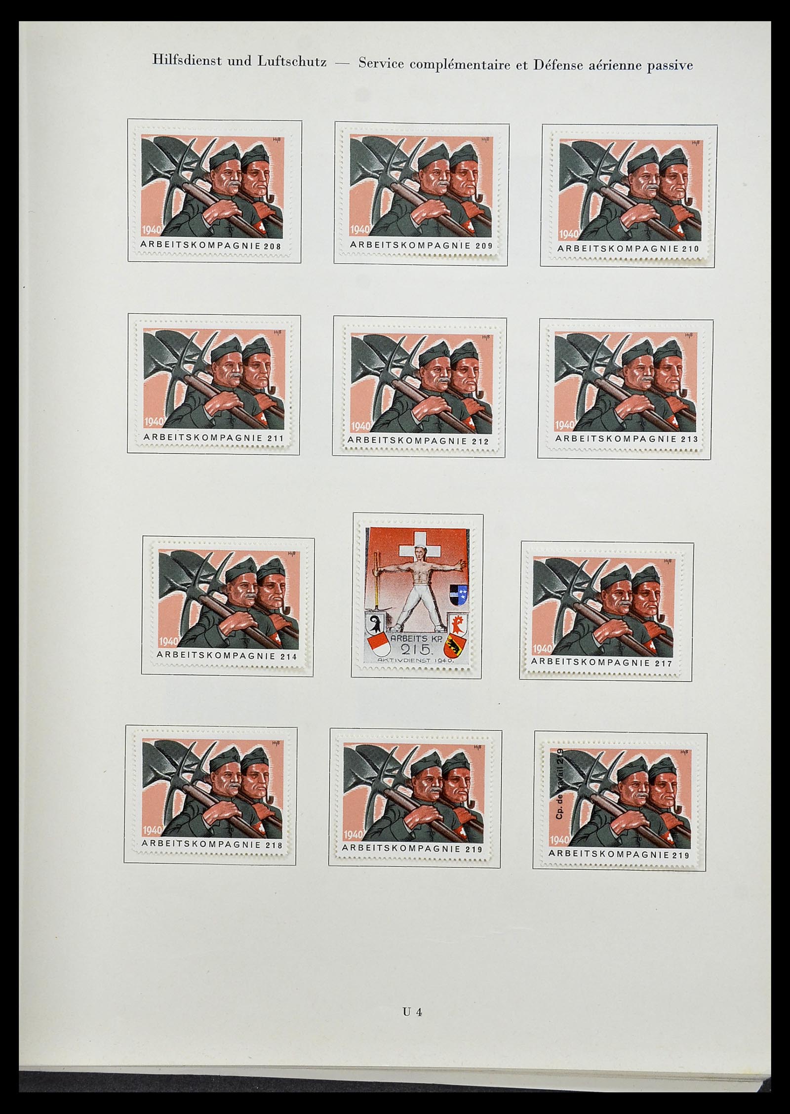 34234 319 - Stamp collection 34234 Switzerland soldier stamps 1939-1945.