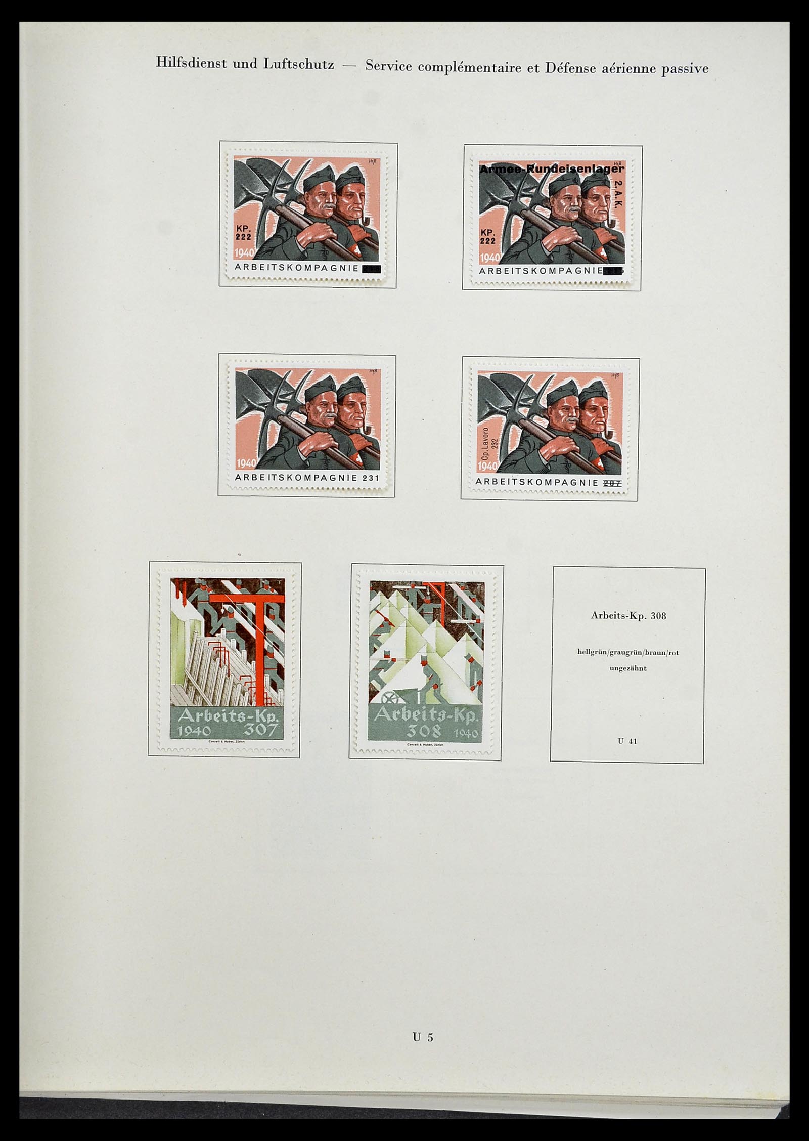 34234 320 - Postzegelverzameling 34234 Zwitserland soldatenzegels 1939-1945.