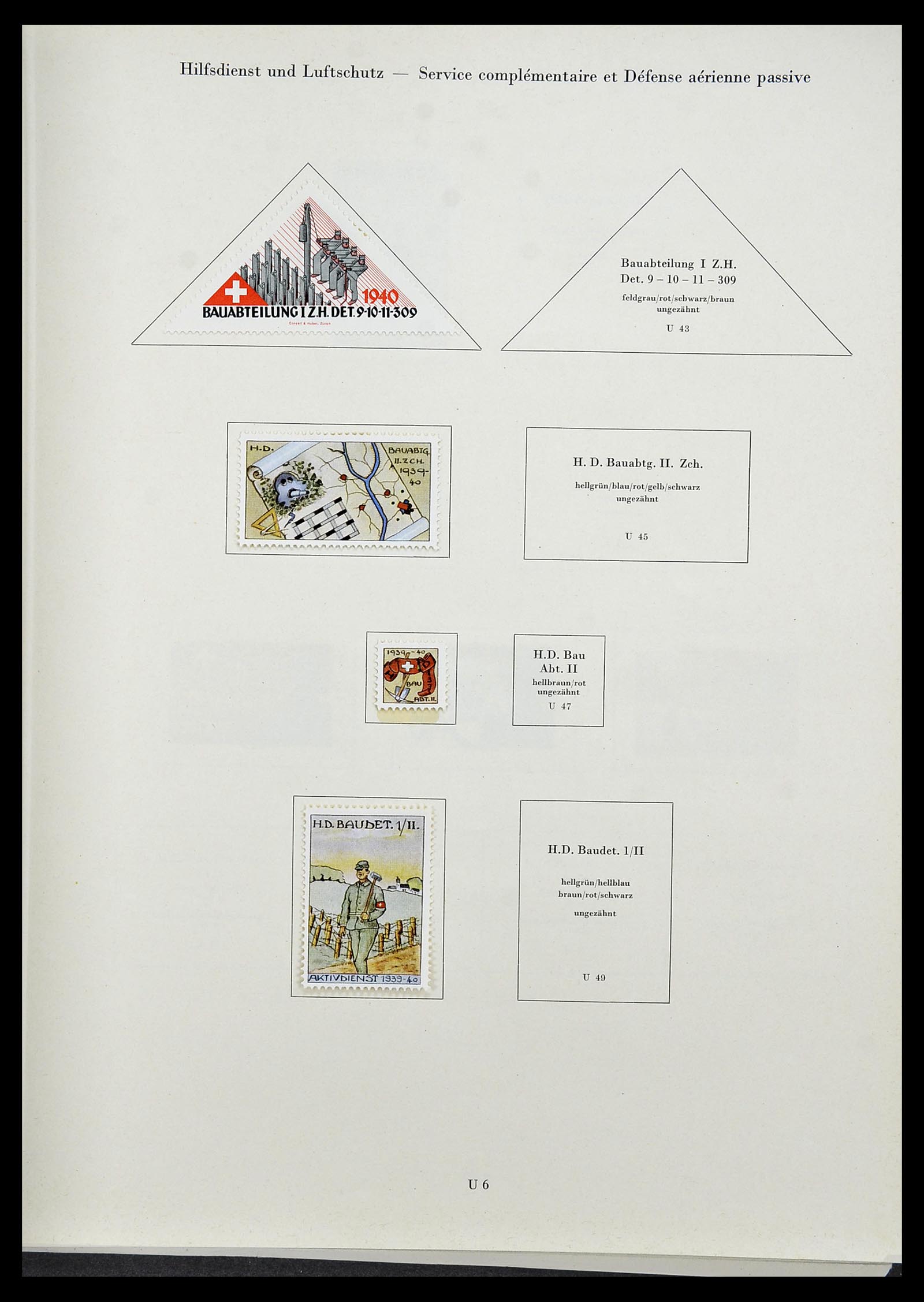 34234 321 - Postzegelverzameling 34234 Zwitserland soldatenzegels 1939-1945.