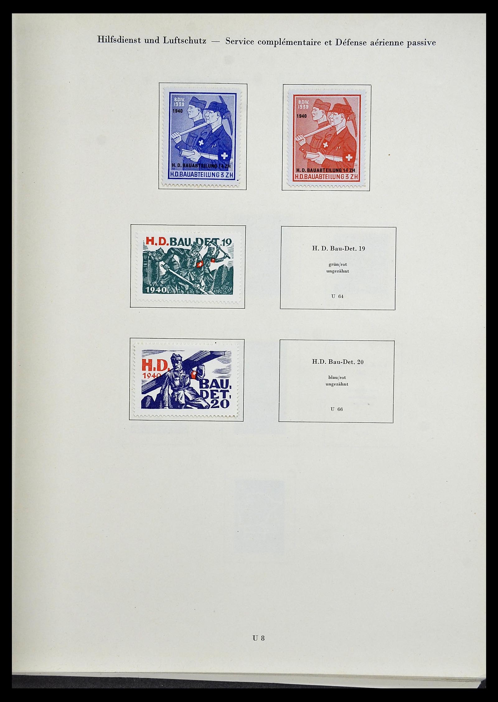 34234 323 - Postzegelverzameling 34234 Zwitserland soldatenzegels 1939-1945.