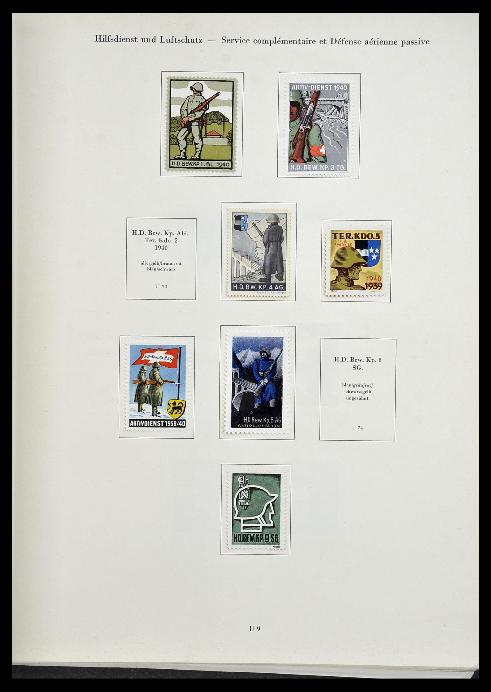 34234 324 - Postzegelverzameling 34234 Zwitserland soldatenzegels 1939-1945.