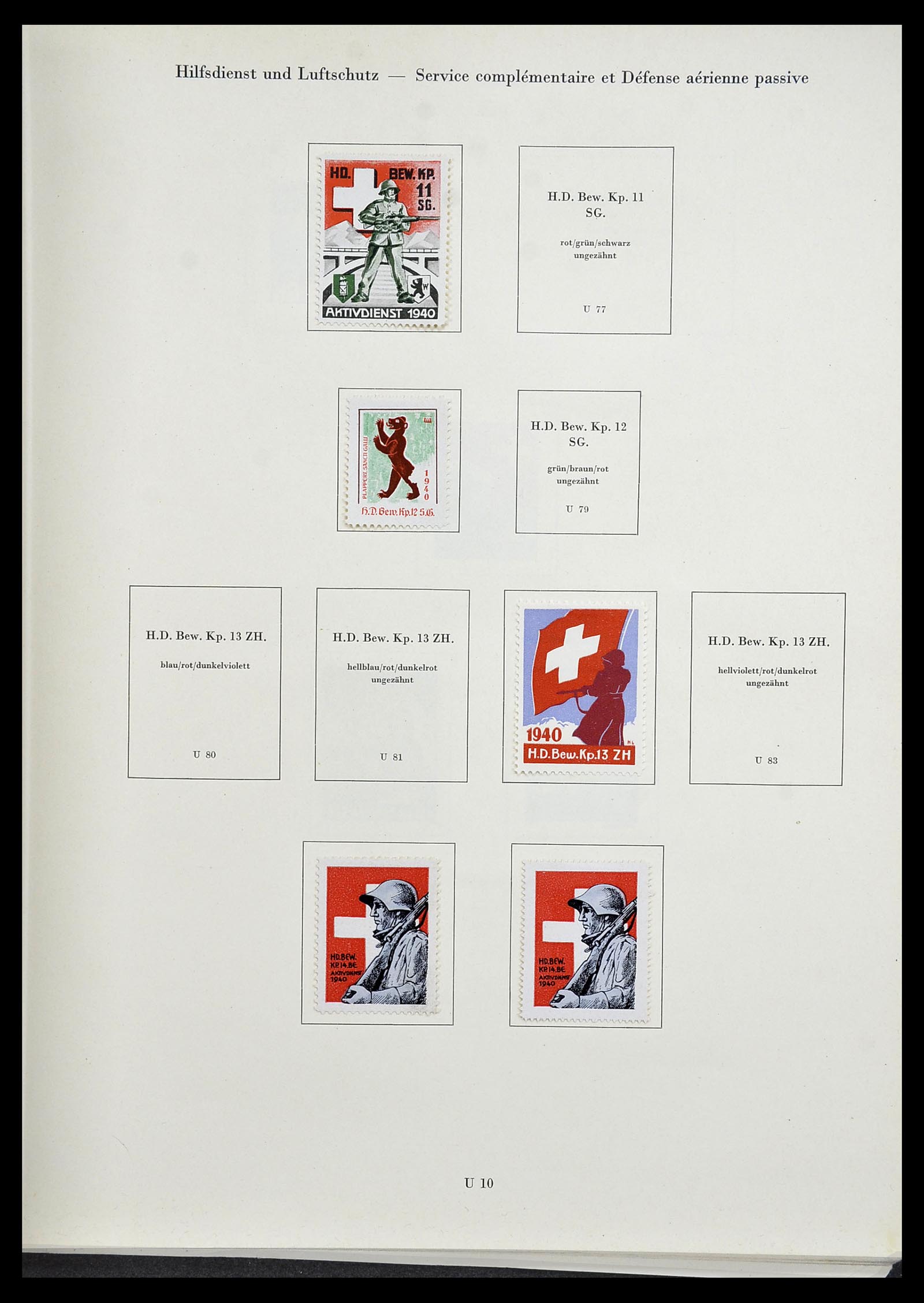 34234 325 - Postzegelverzameling 34234 Zwitserland soldatenzegels 1939-1945.
