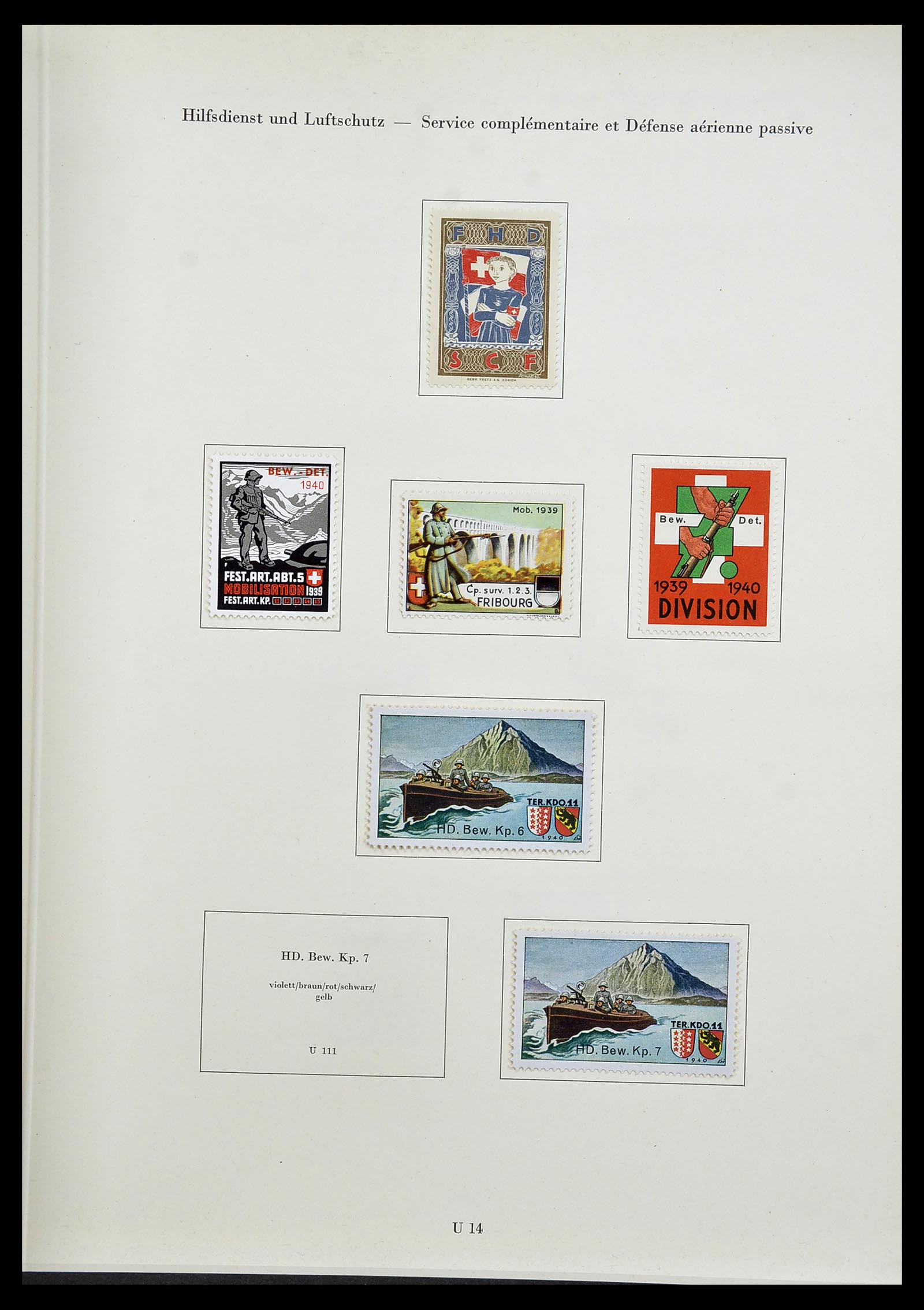 34234 329 - Stamp collection 34234 Switzerland soldier stamps 1939-1945.