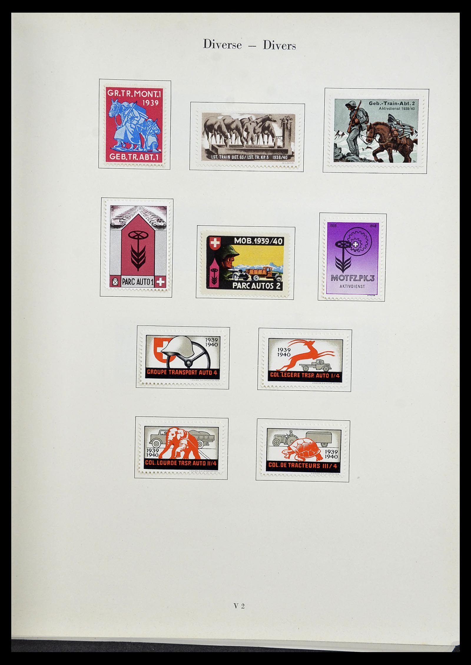 34234 338 - Stamp collection 34234 Switzerland soldier stamps 1939-1945.