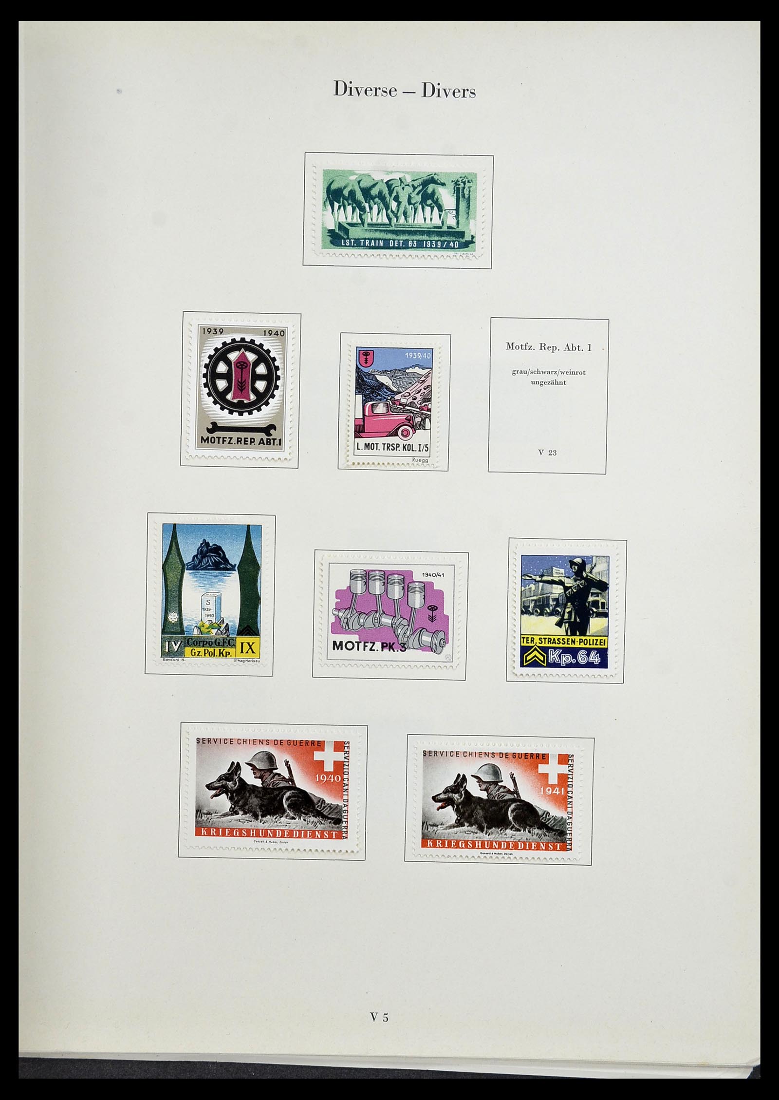 34234 341 - Postzegelverzameling 34234 Zwitserland soldatenzegels 1939-1945.