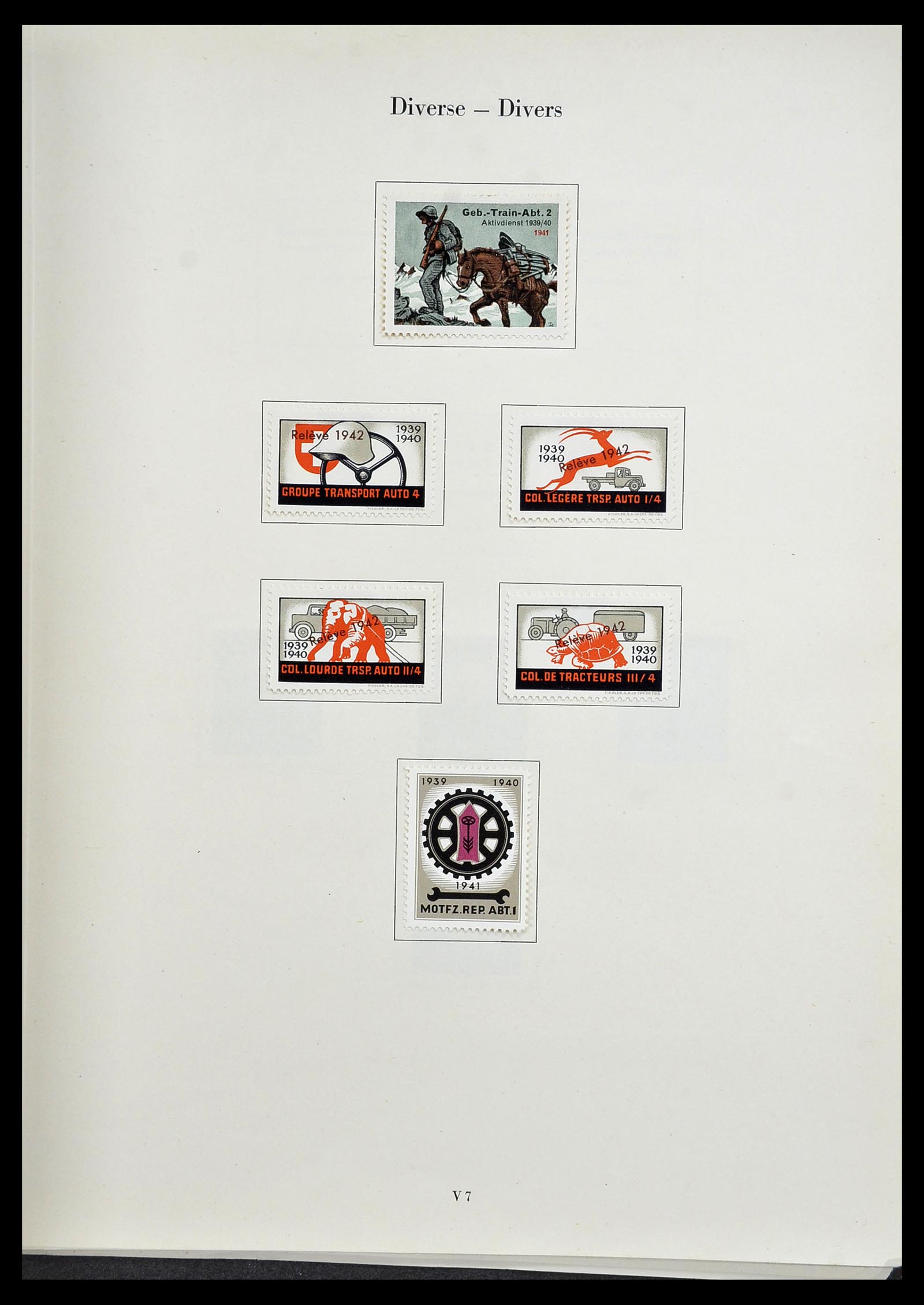 34234 343 - Postzegelverzameling 34234 Zwitserland soldatenzegels 1939-1945.