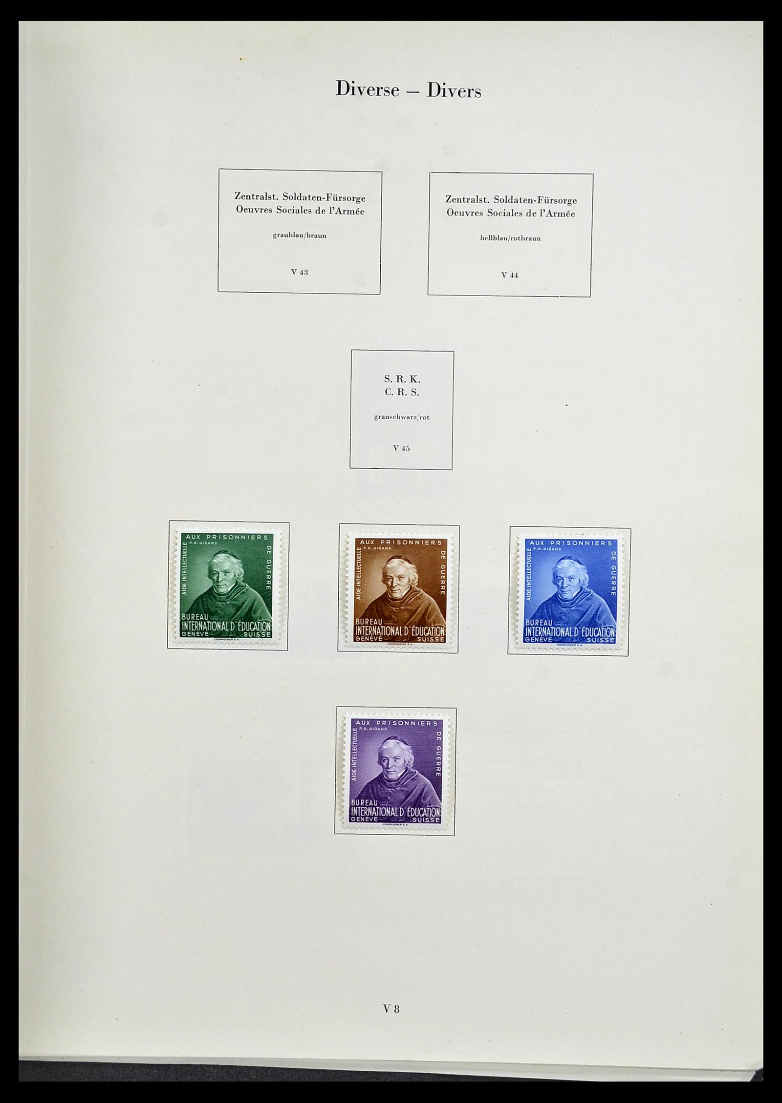 34234 344 - Postzegelverzameling 34234 Zwitserland soldatenzegels 1939-1945.