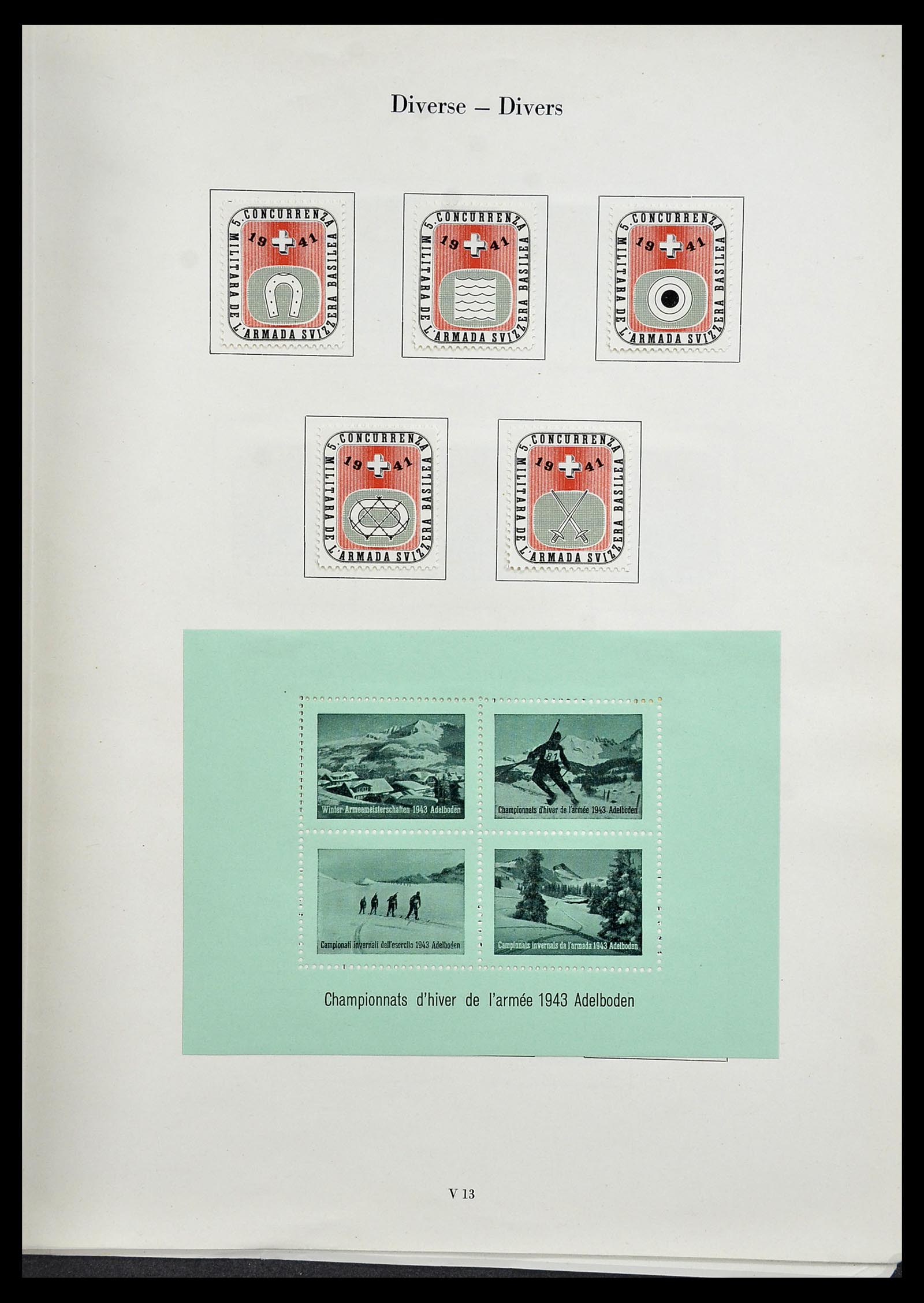 34234 349 - Stamp collection 34234 Switzerland soldier stamps 1939-1945.