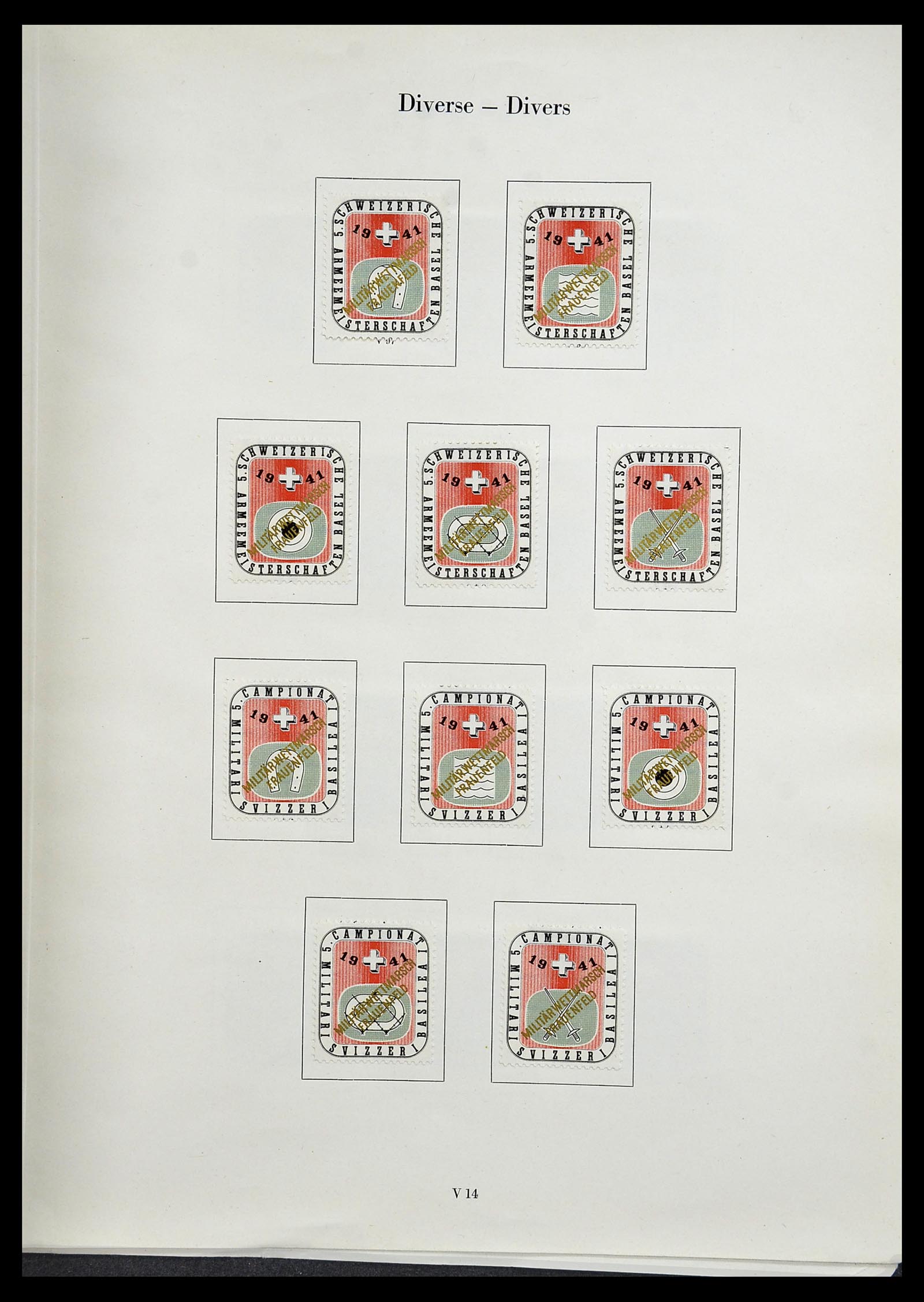 34234 350 - Stamp collection 34234 Switzerland soldier stamps 1939-1945.