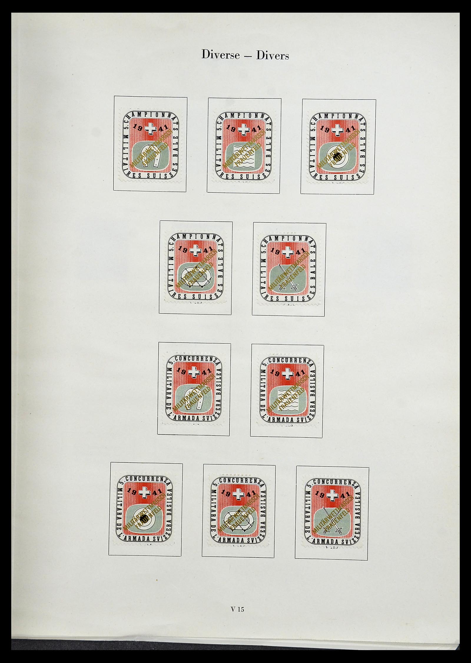 34234 351 - Stamp collection 34234 Switzerland soldier stamps 1939-1945.