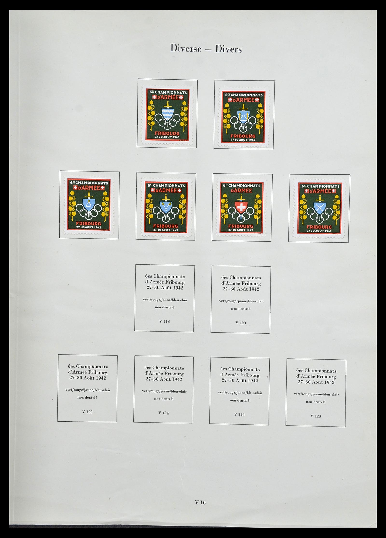 34234 352 - Stamp collection 34234 Switzerland soldier stamps 1939-1945.