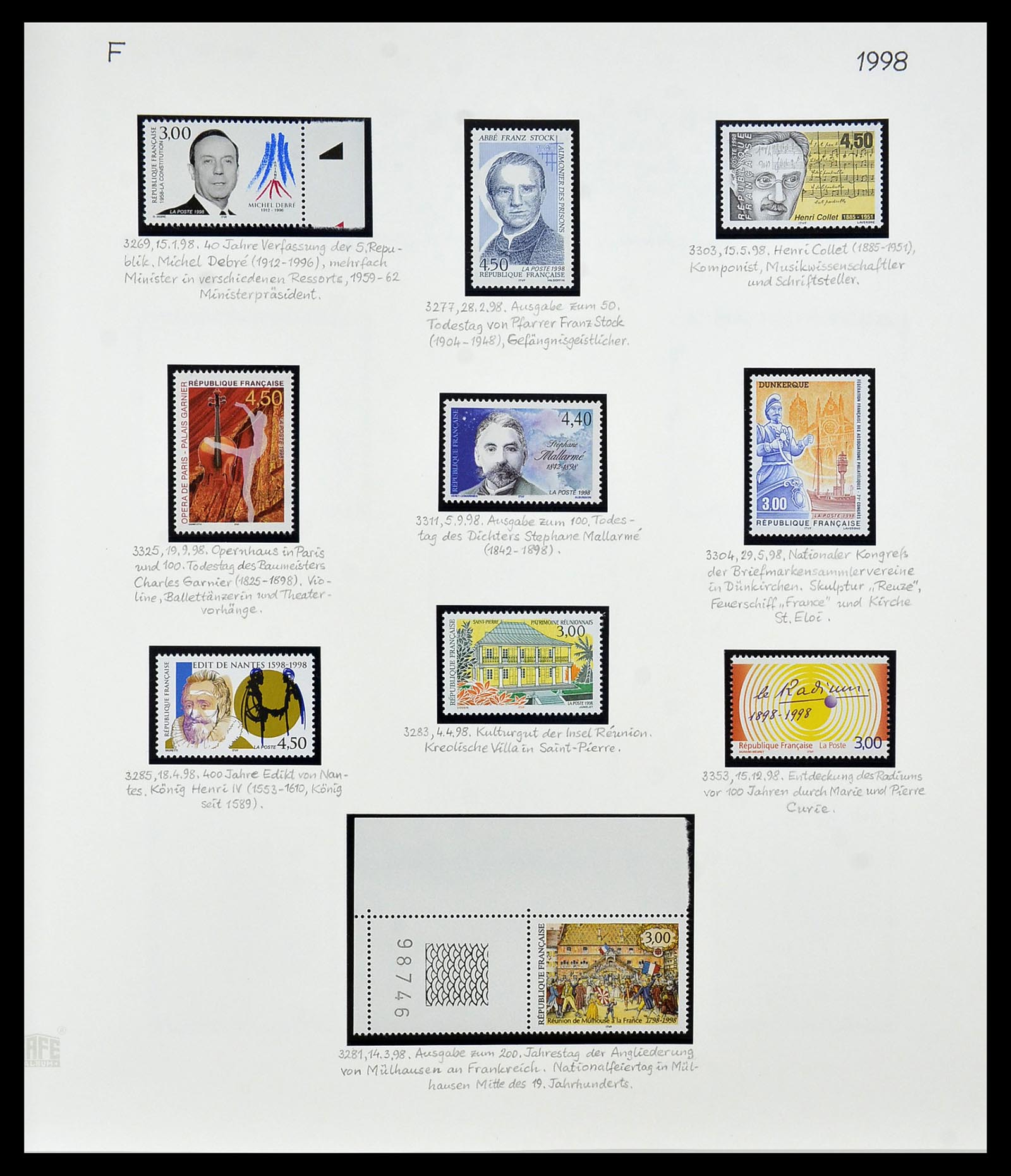 34235 365 - Postzegelverzameling 34235 Frankrijk 1930-2000.