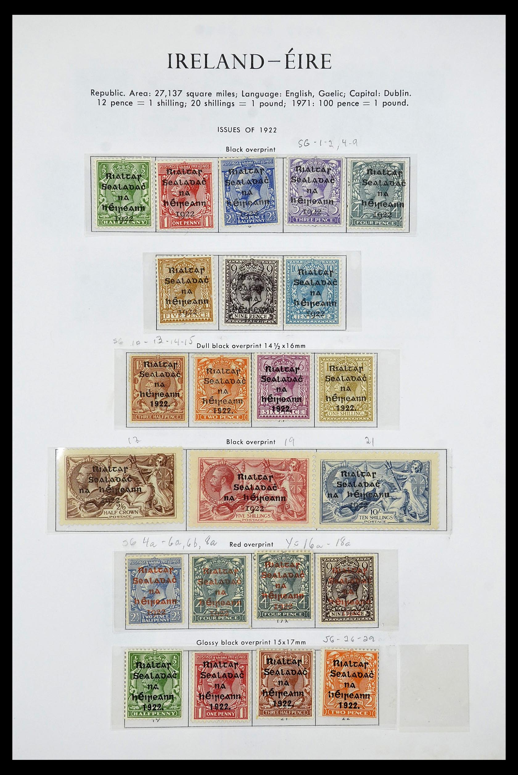 34240 001 - Postzegelverzameling 34240 Ierland 1922-2002.