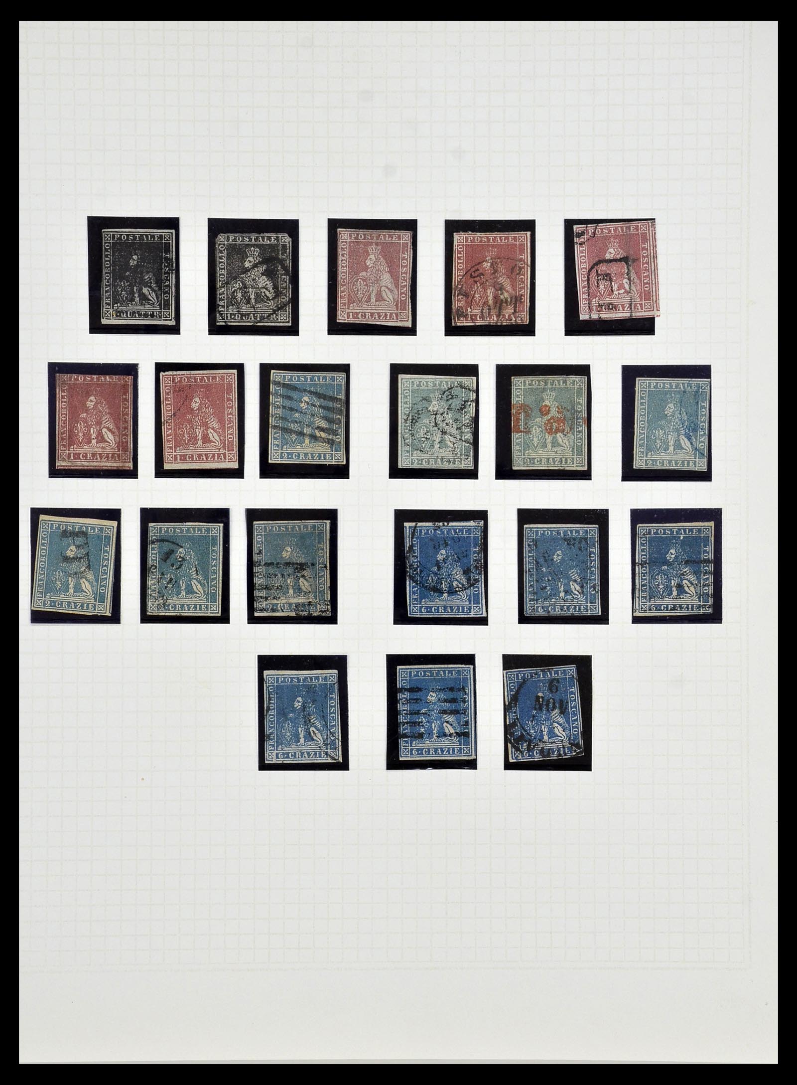34249 005 - Postzegelverzameling 34249 Toscane 1851-1860.
