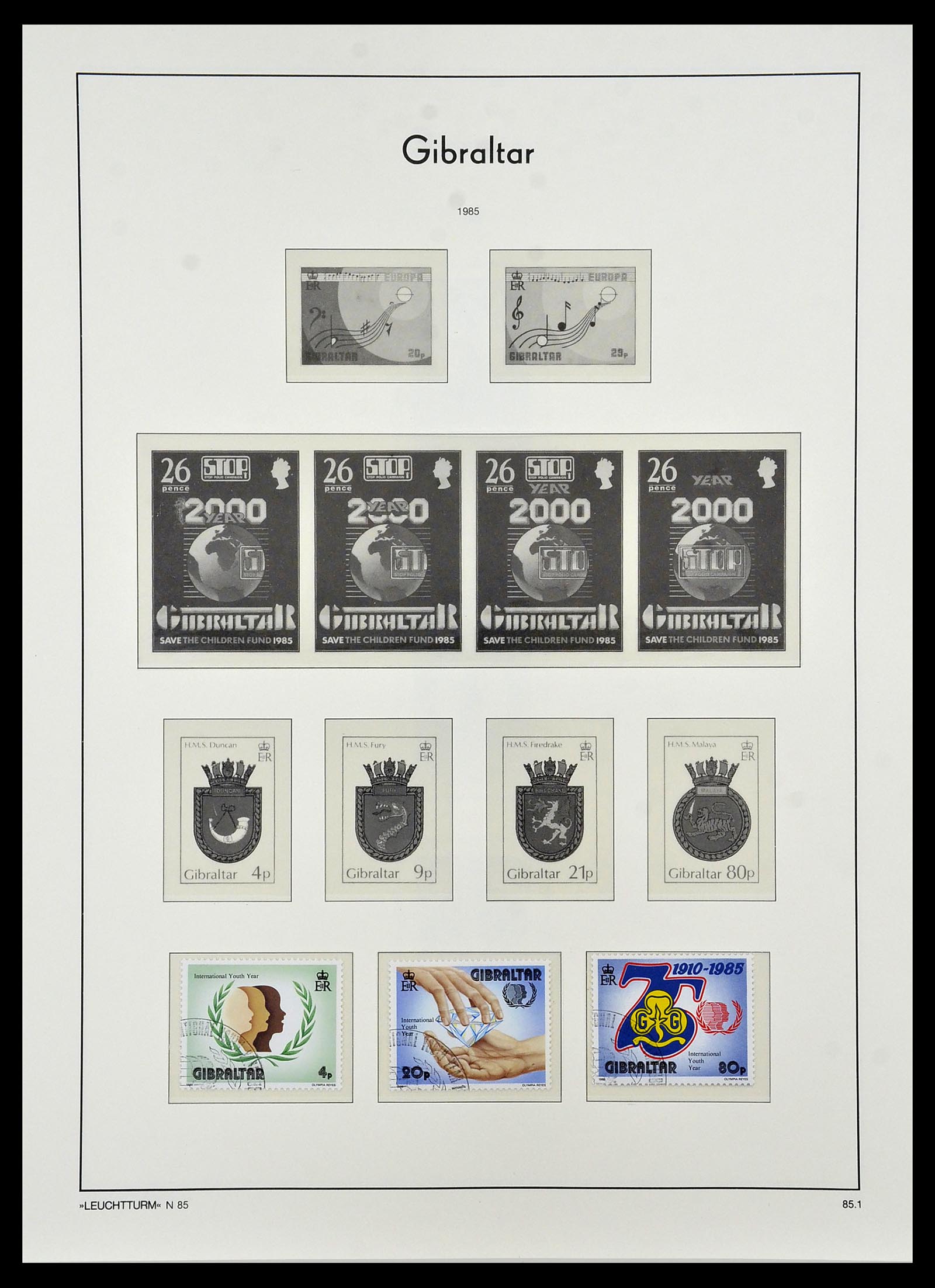 34261 045 - Postzegelverzameling 34261 Gibraltar en Malta 1953-1985.