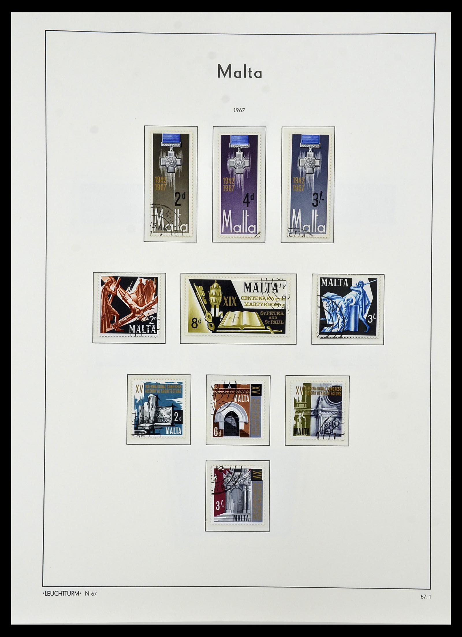 34261 052 - Postzegelverzameling 34261 Gibraltar en Malta 1953-1985.