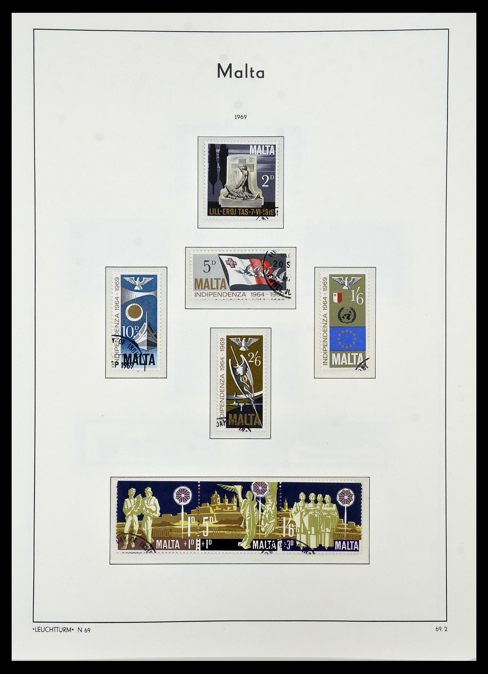 34261 058 - Postzegelverzameling 34261 Gibraltar en Malta 1953-1985.