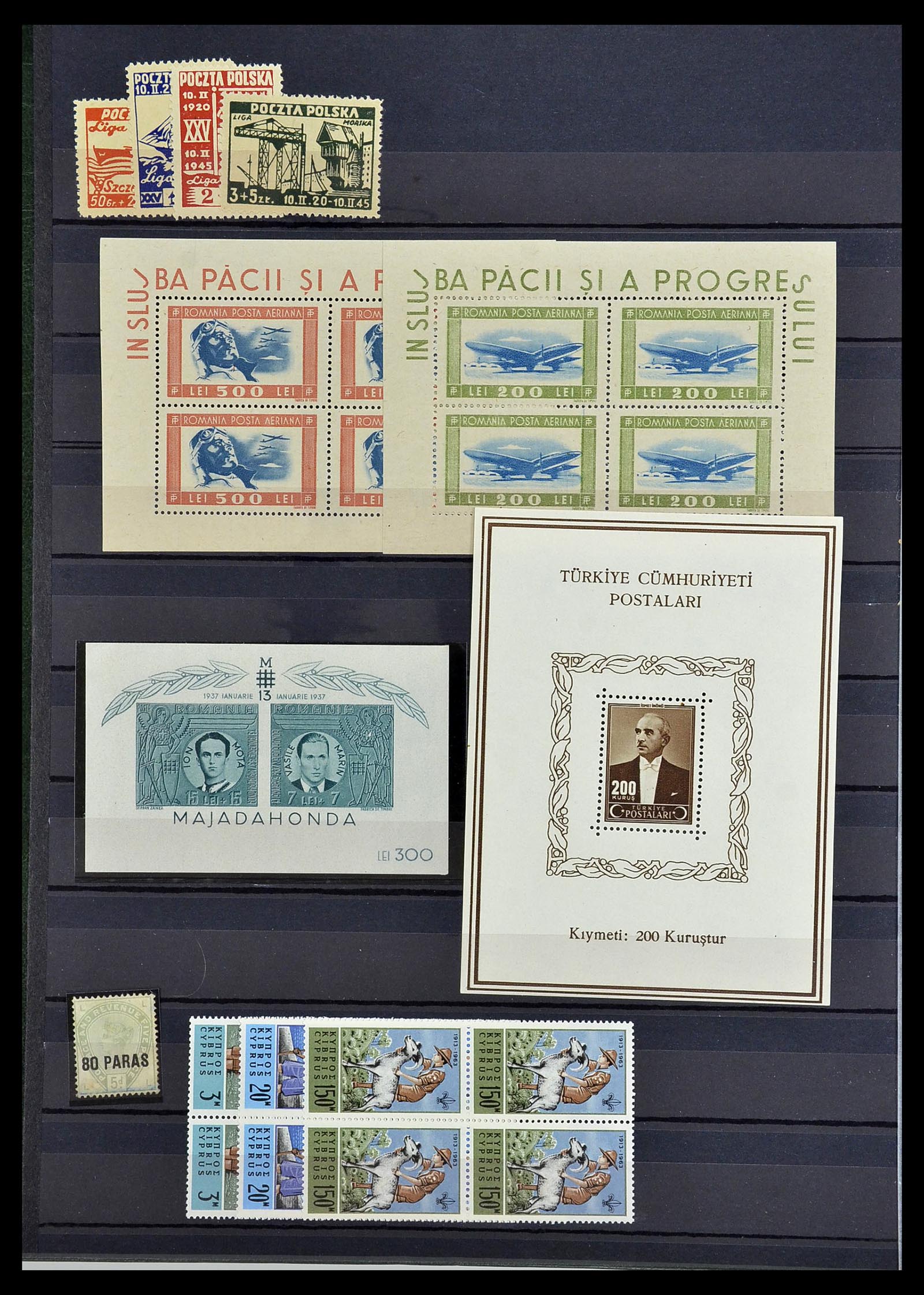 34263 008 - Postzegelverzameling 34263 Europese landen toppers 1840-1950.